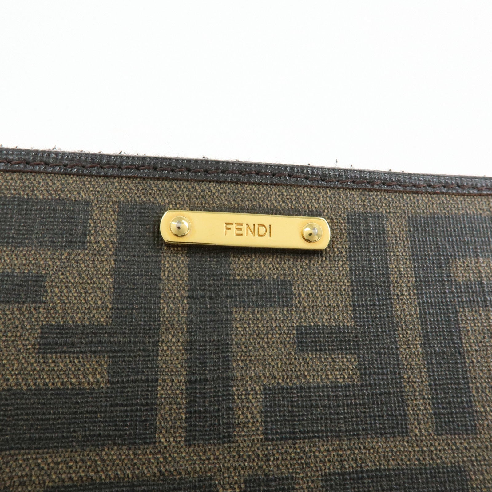FENDI Zucca PVC Leather Zippy Round Long Wallet Brown 8M0299