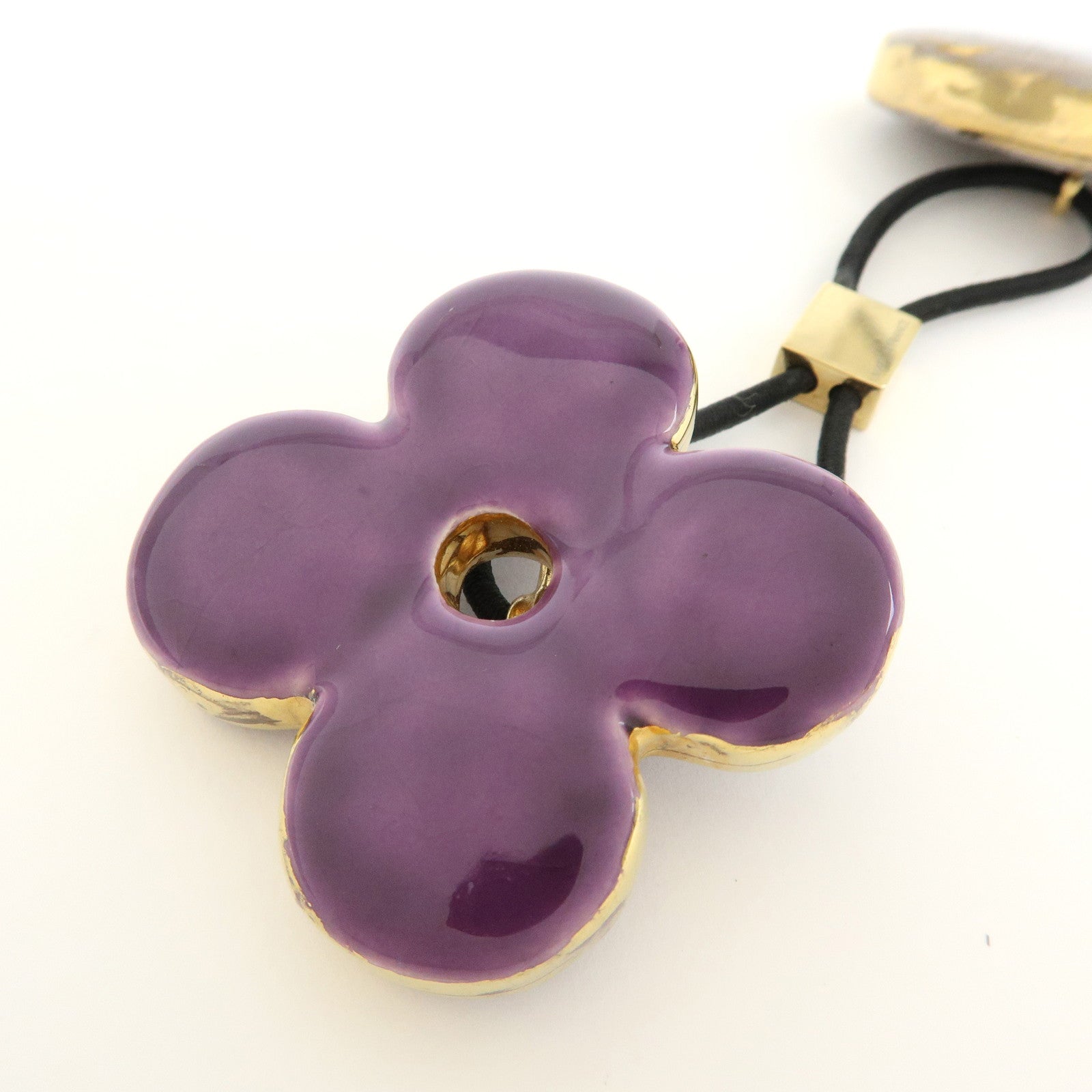 Louis Vuitton Hair Accessory Heart Flower Purple Gray Gold