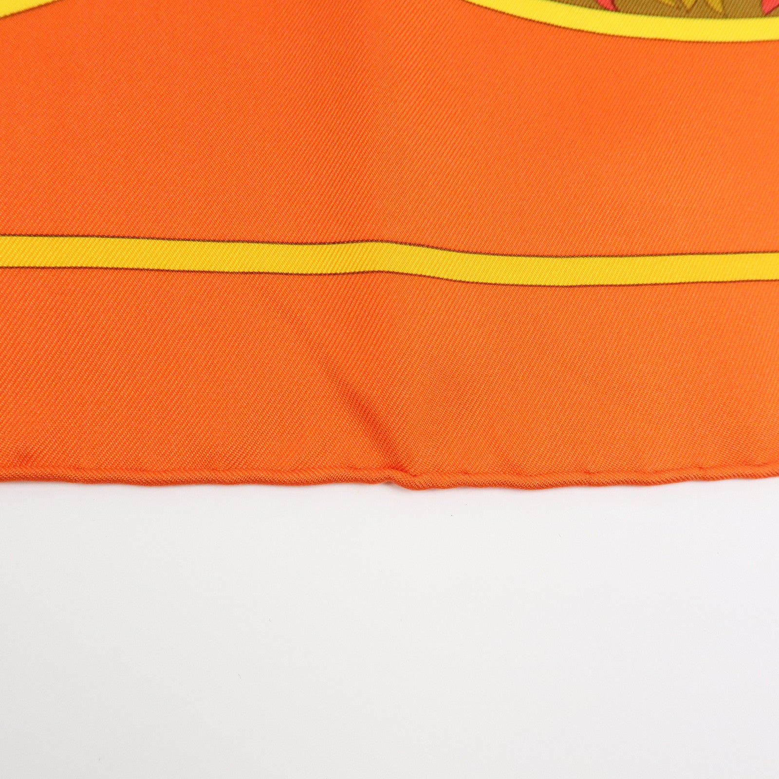 HERMES Carre 90 Silk 100% Scarf IN SALZBURG Orange Gold Brown