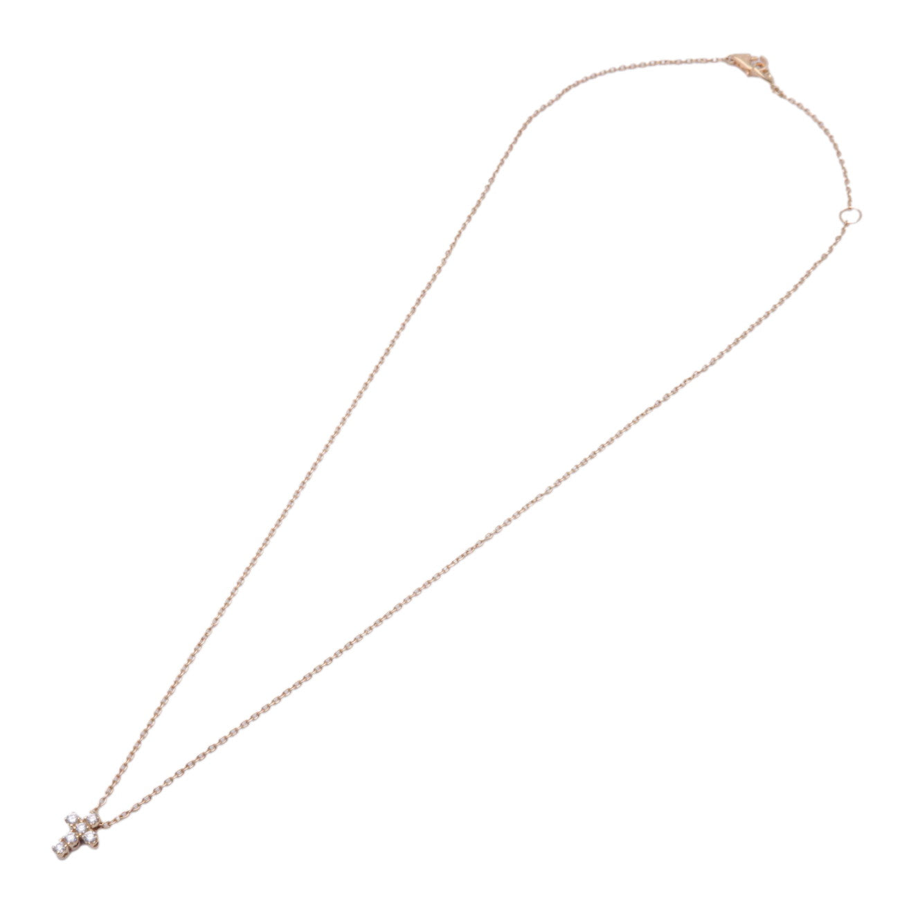 Ponte Vecchio Cross 6P Diamond Necklace Diamond 0.12ct K18YG 750YG