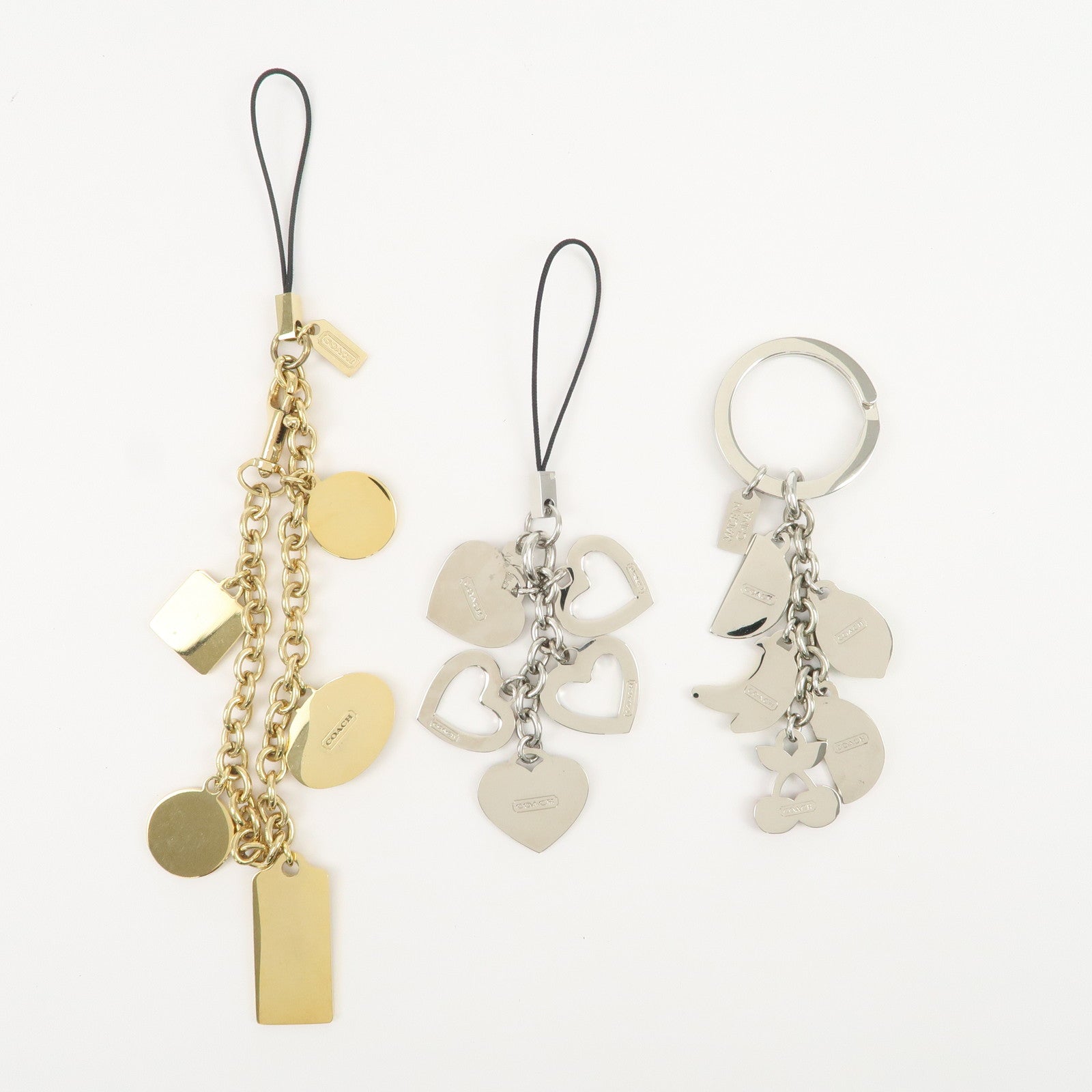 COACH Set Of 3 Bag Charm Key Charm Metal Multicolor Fruits