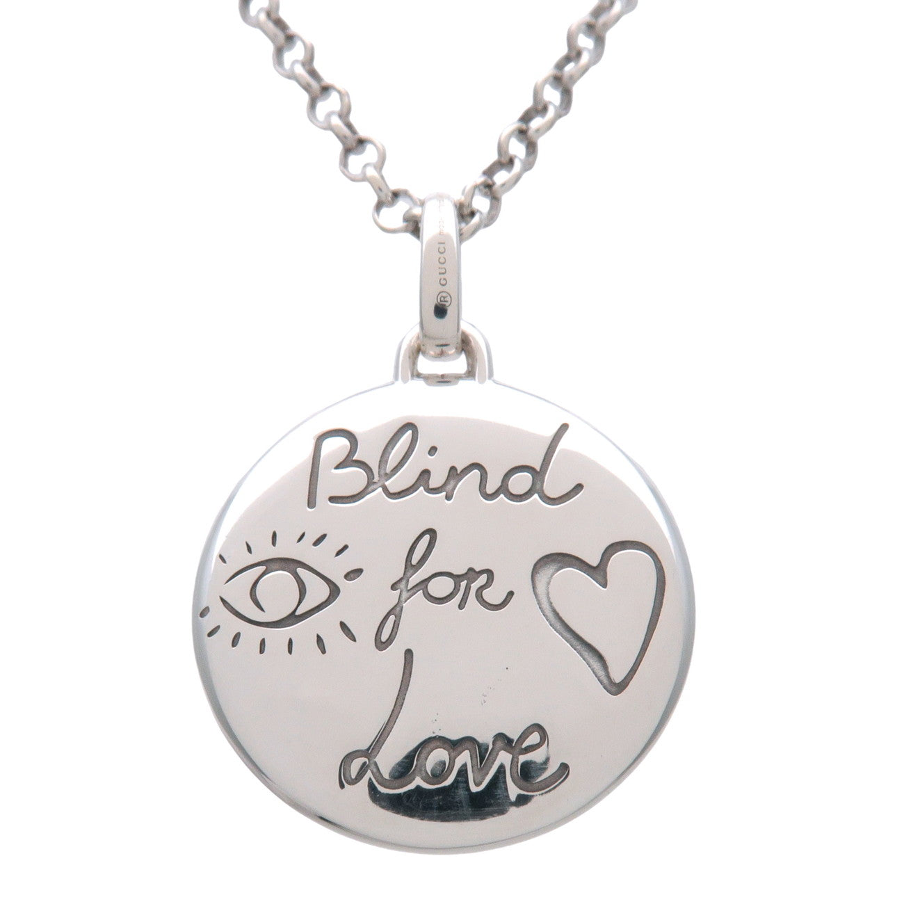 GUCCI Blind For Love Necklace SV958 Silver