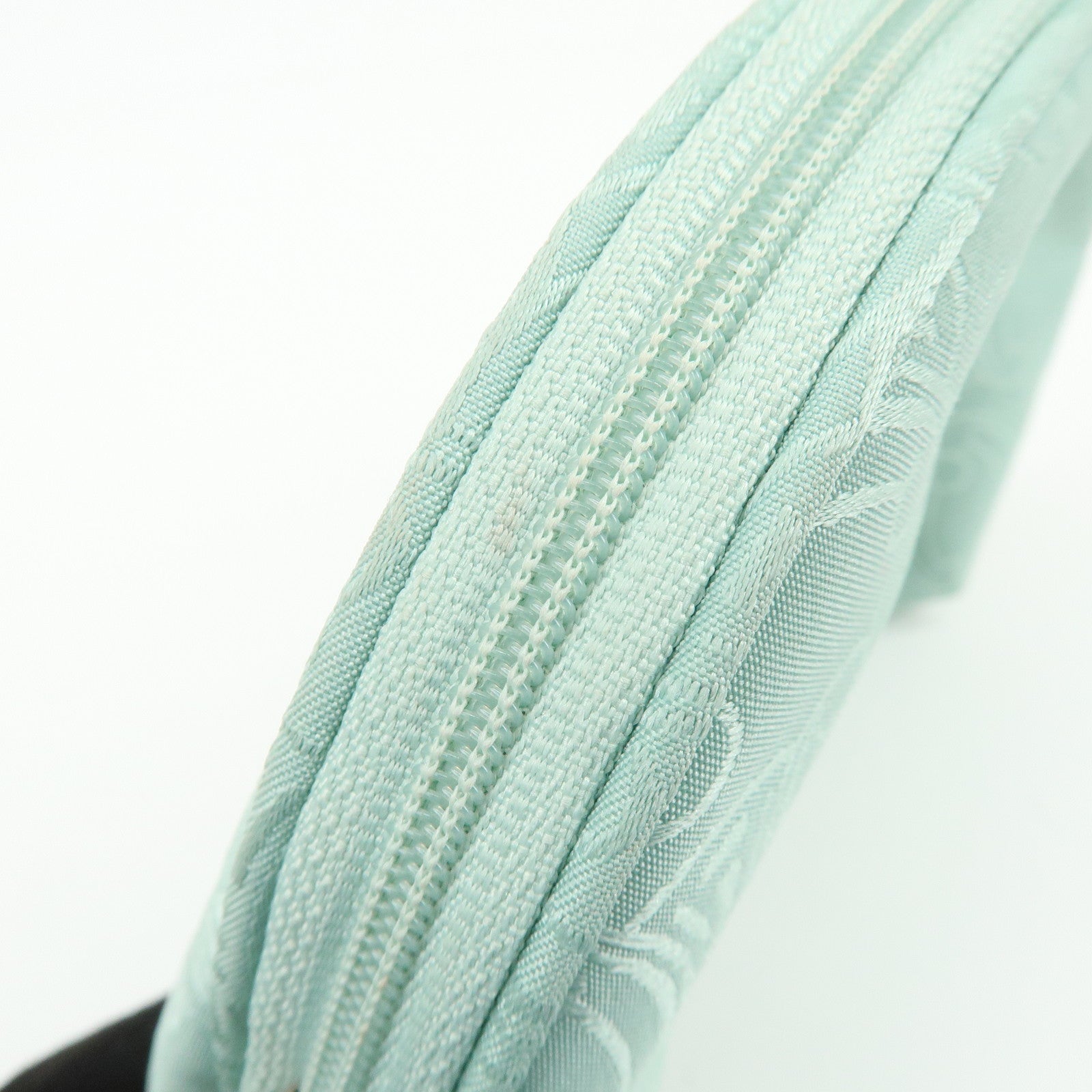 CELINE GIVENCY Set of 2 Canvas Pouch Cosmetic Case Light Green Blue