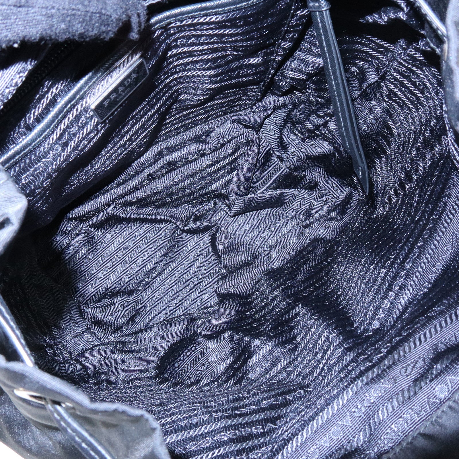 PRADA Triangle Logo Nylon Leather Backpack Studs Black Red1BZ811