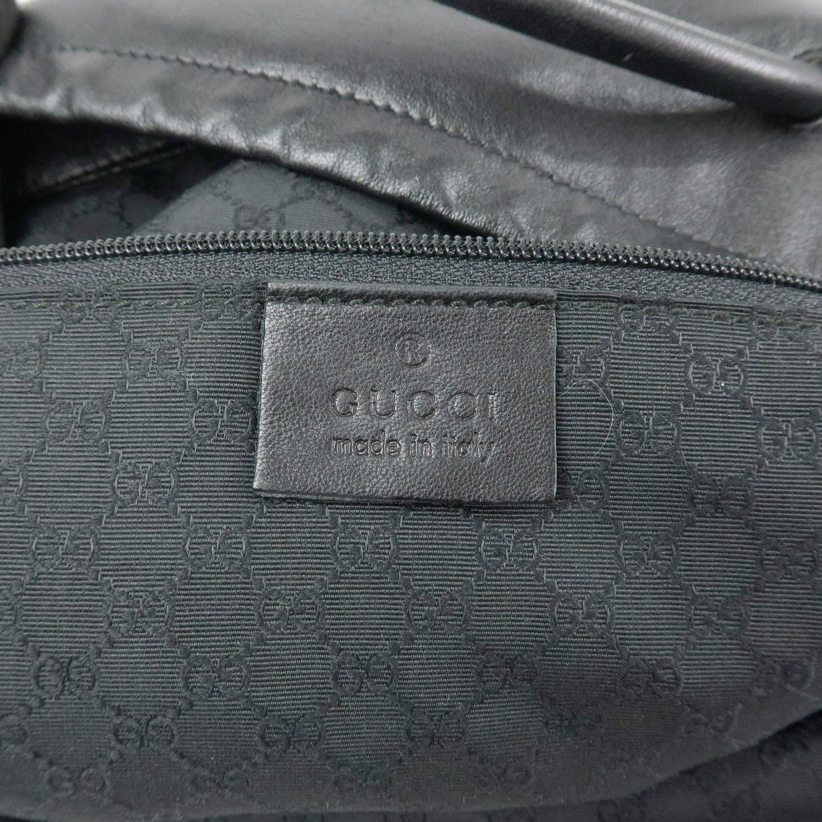 GUCCI Nappa Leather Tassel Tote Shoulder Bag Black 001・4331・001998