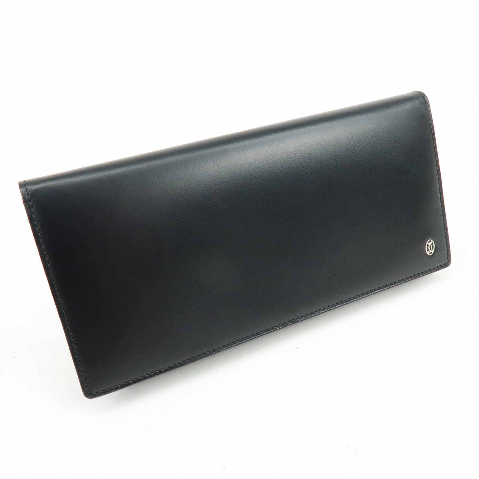 Cartier Pasha Leather Bi-fold Long Wallet Continental Wallet Black
