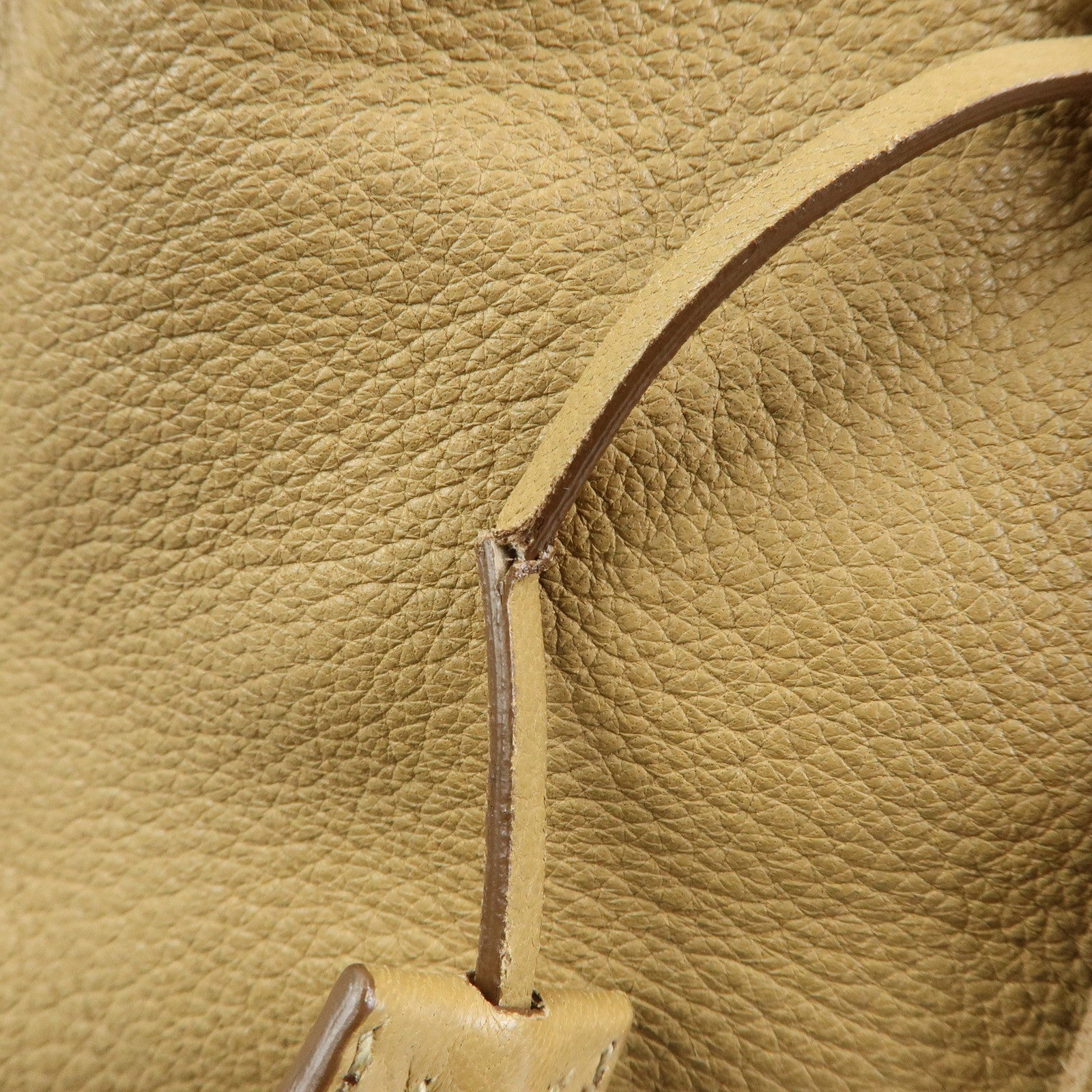 PRADA Logo Leather Boston Bag Hand Bag Travel Bag Brown