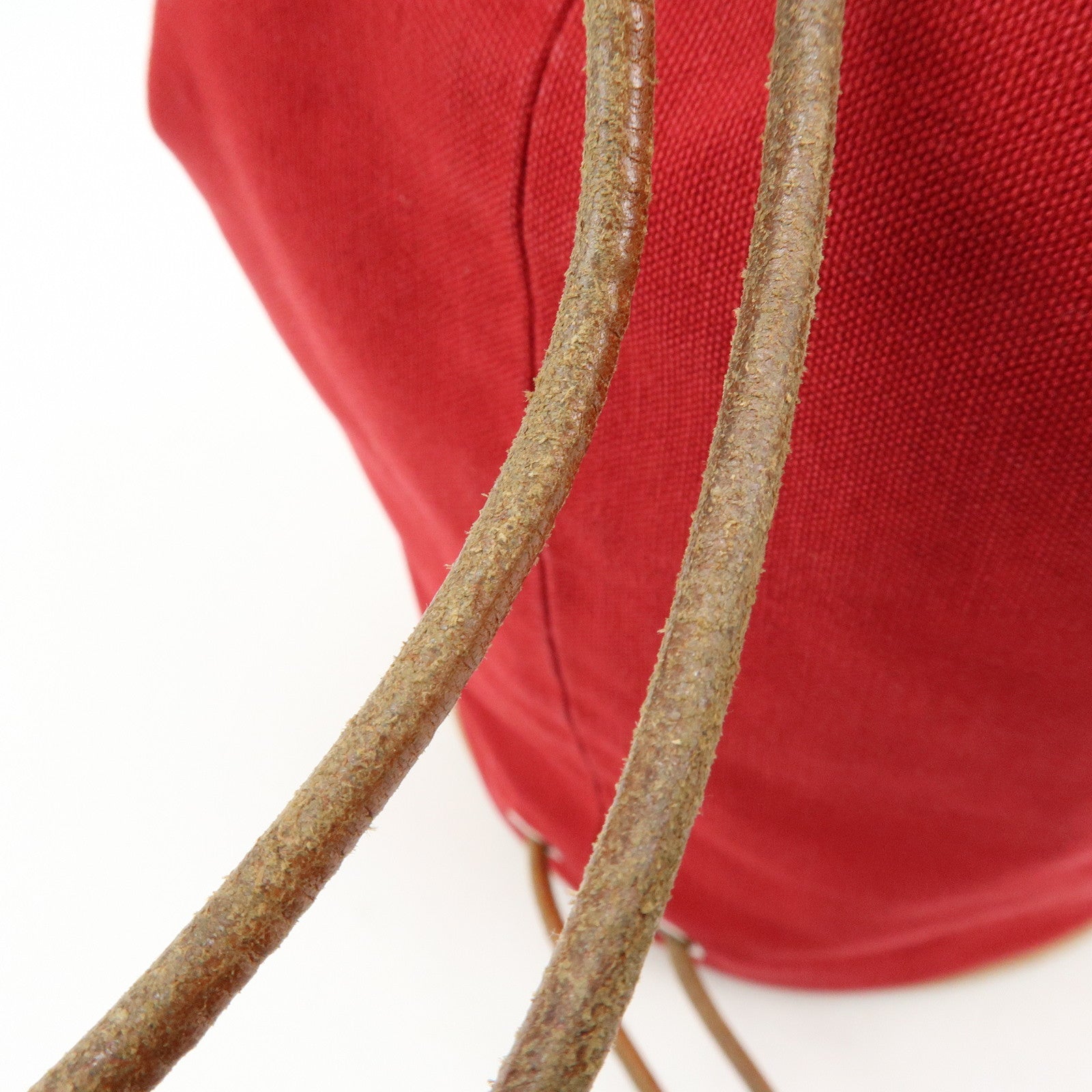 HERMES Canvas Leather Polochon Mimil PM Drawstring Shoulder Bag
