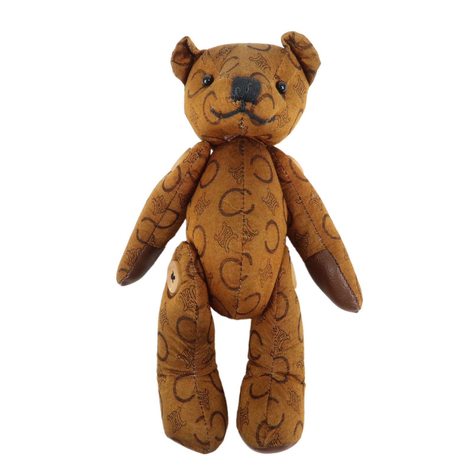CELINE C Macadam Canvas Leather Teddy Bear Stuffed Animal Brown