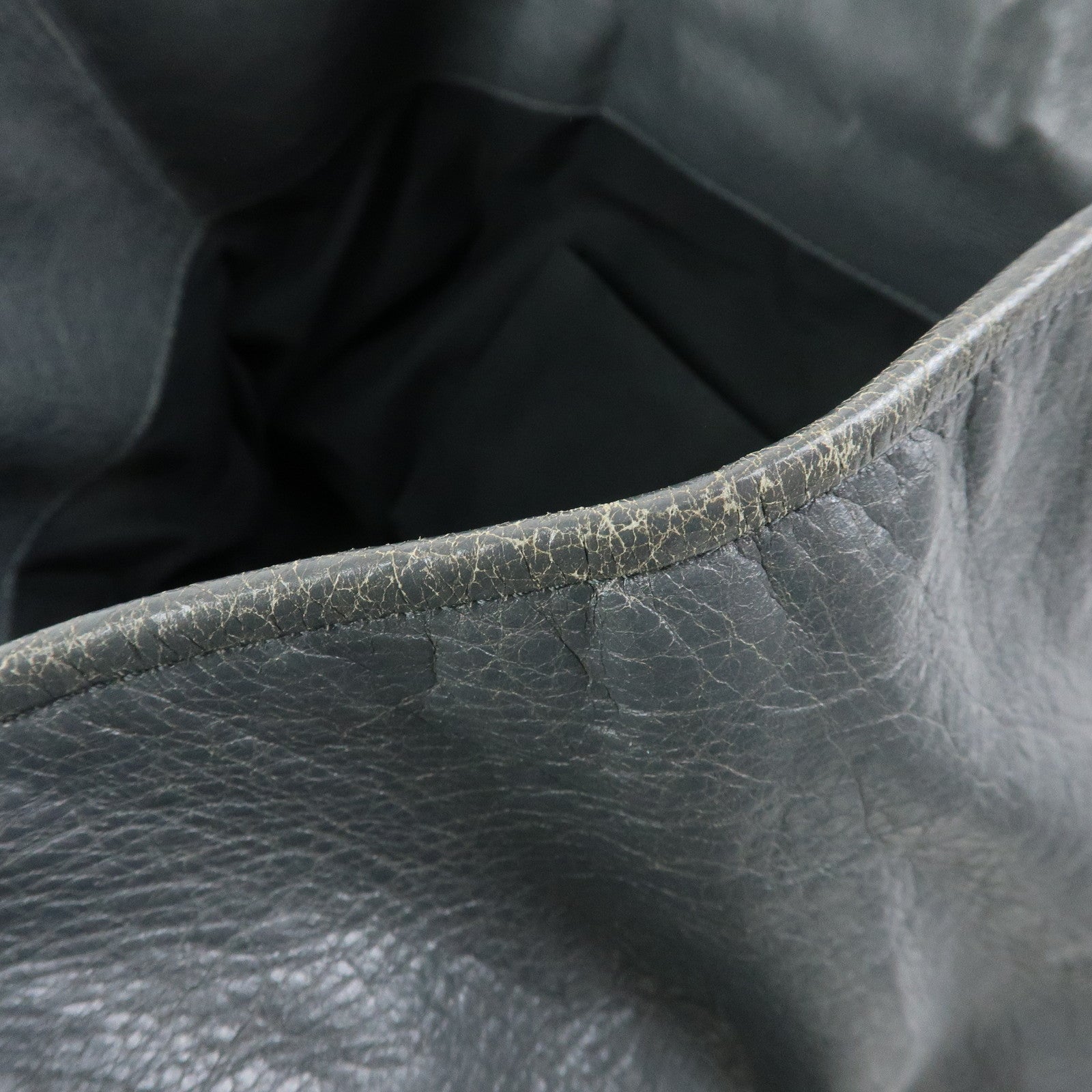 BALENCIAGA The Sunday Leather Tote Bag Hand Bag Gray 228750