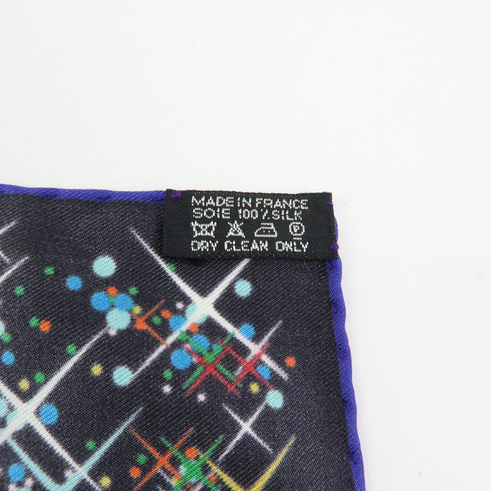 HERMES Carre 42 Silk 100% Scar Magic Kelly Blue Multicolor
