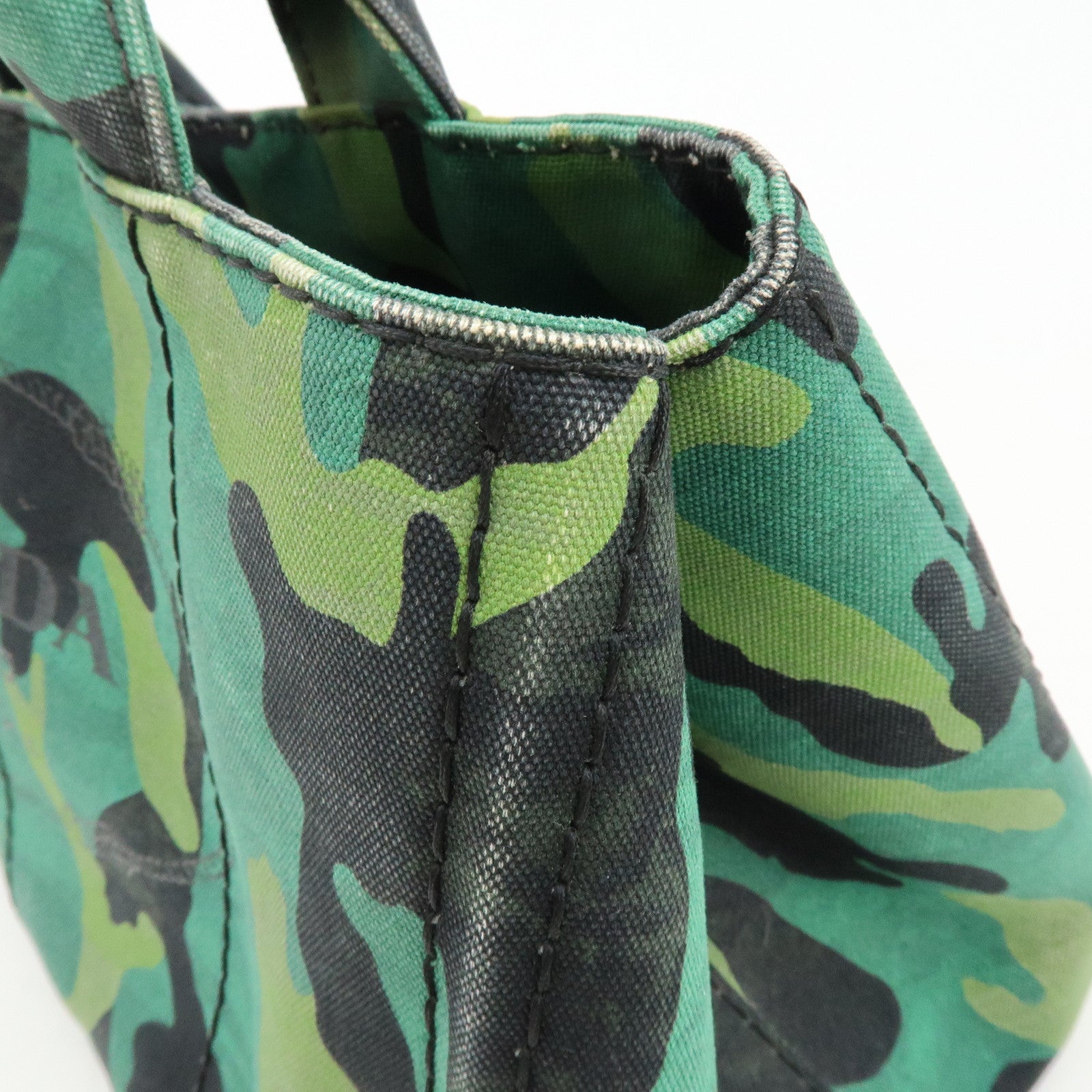 PRADA Canapa Triangle Logo Canvas 2Way Hand Bag Shoulder Bag B2642B