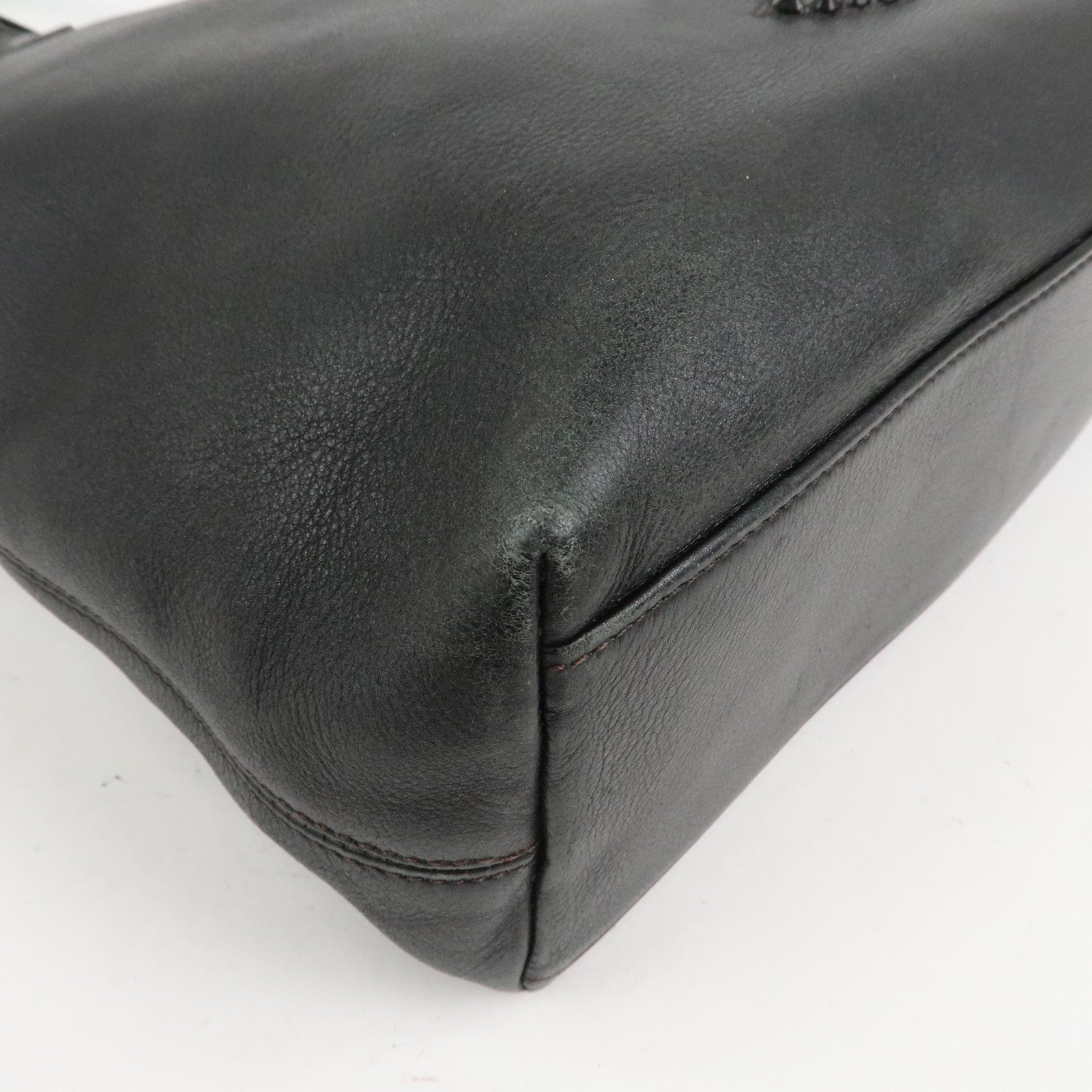 CHANEL COCO Mark Leather Tote Bag Shoulder Bag Black