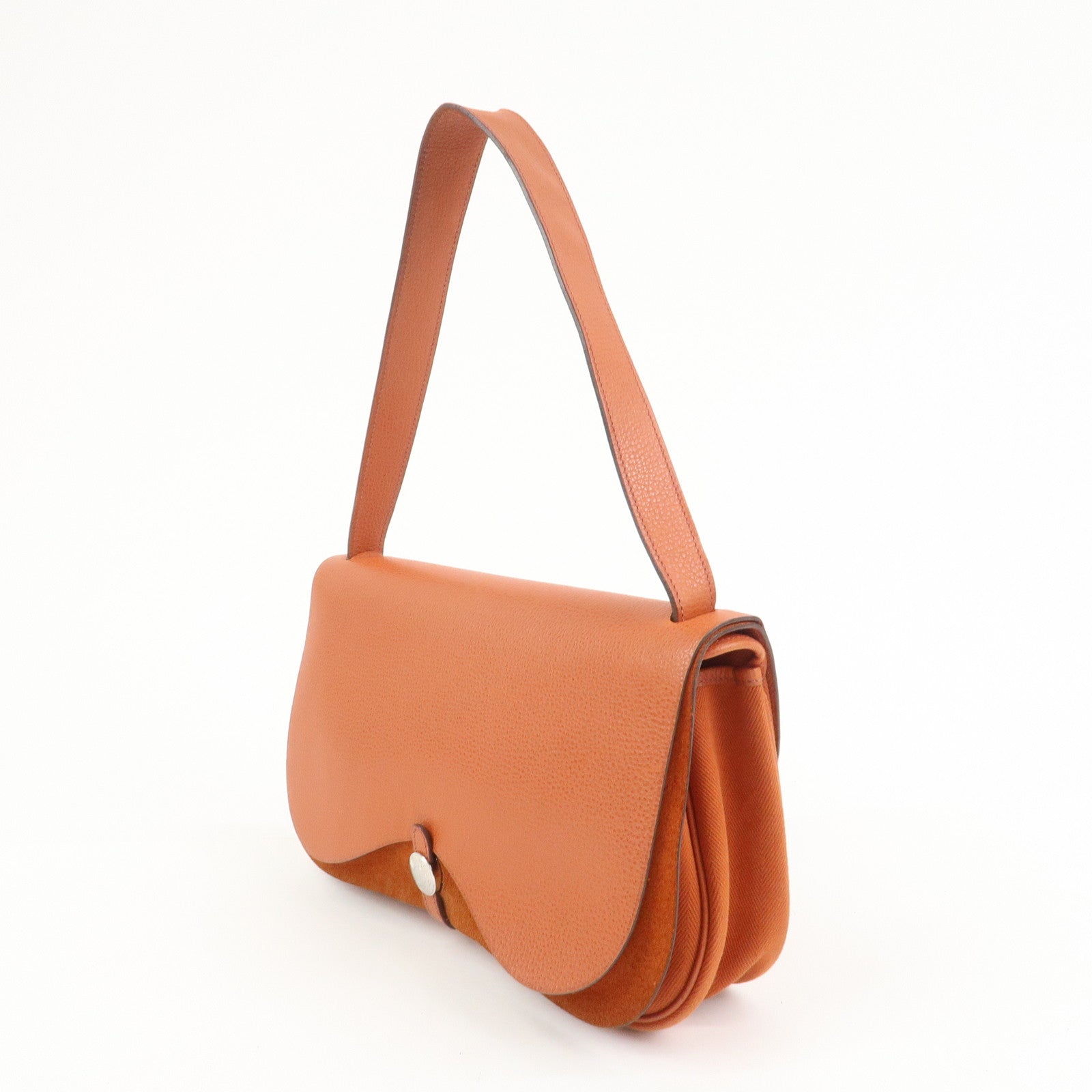 HERMES Sac Colorado MM Toile H Leather □I Stamped Shoulder Bag