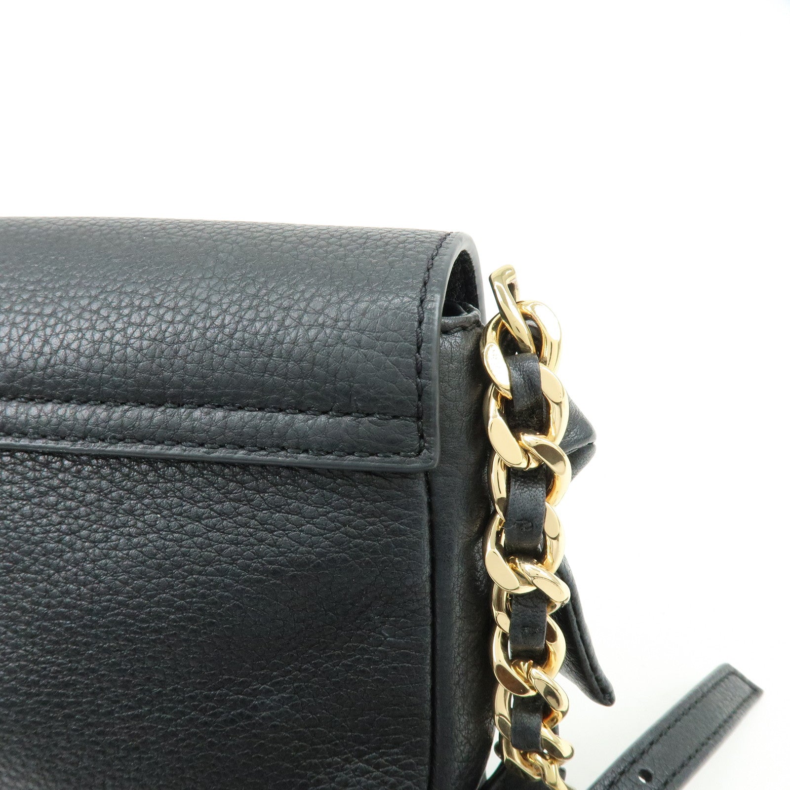TORY BURCH Logo Leather Shoulder Bag Crossbody Bag Black