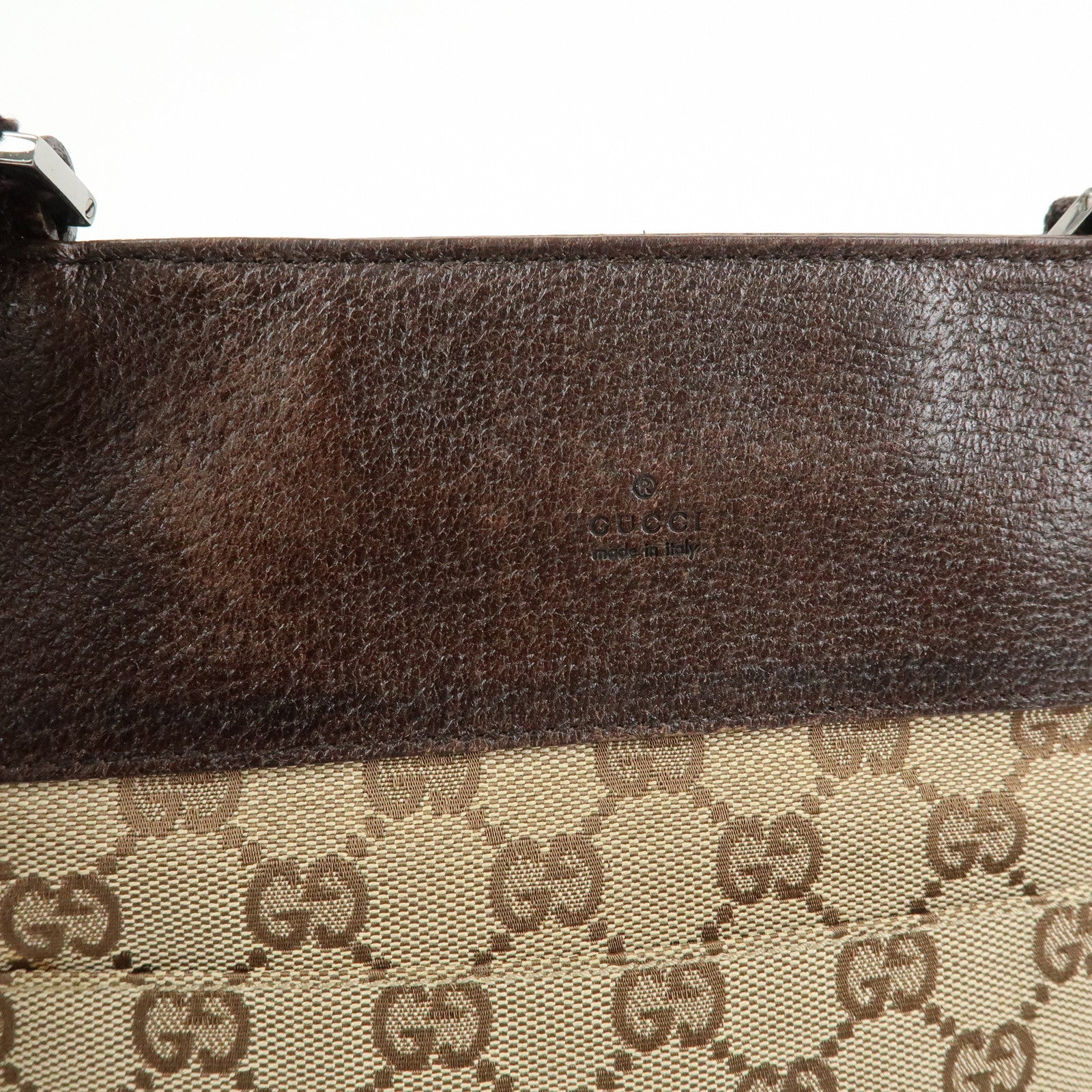 GUCCI GG Canvas Leather Shoulder Crossbody Bag Beige Brown 27639