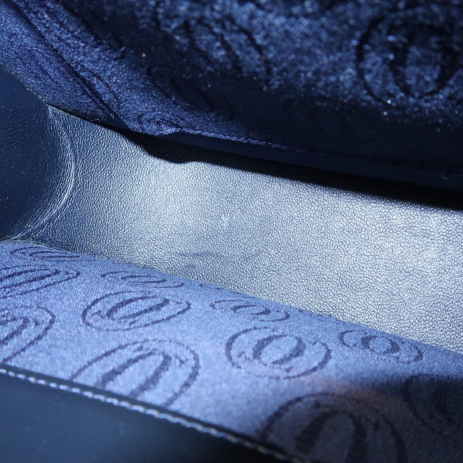 Cartier Sapphire Line Leather Shoulder Bag Crossbody Bag Dark Navy