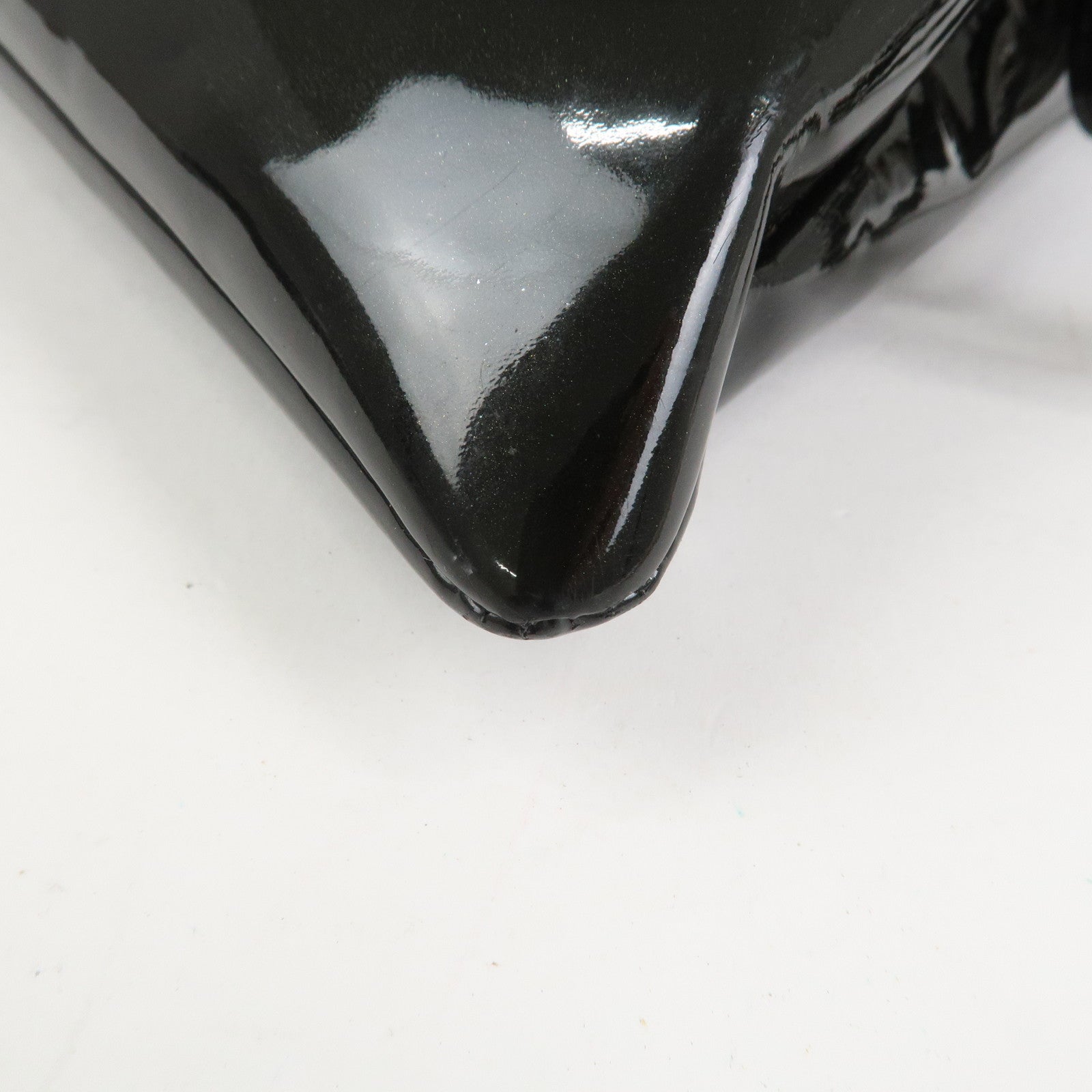 CHANEL COCO Mark Patent Leather Rhinestone Tote Bag Black