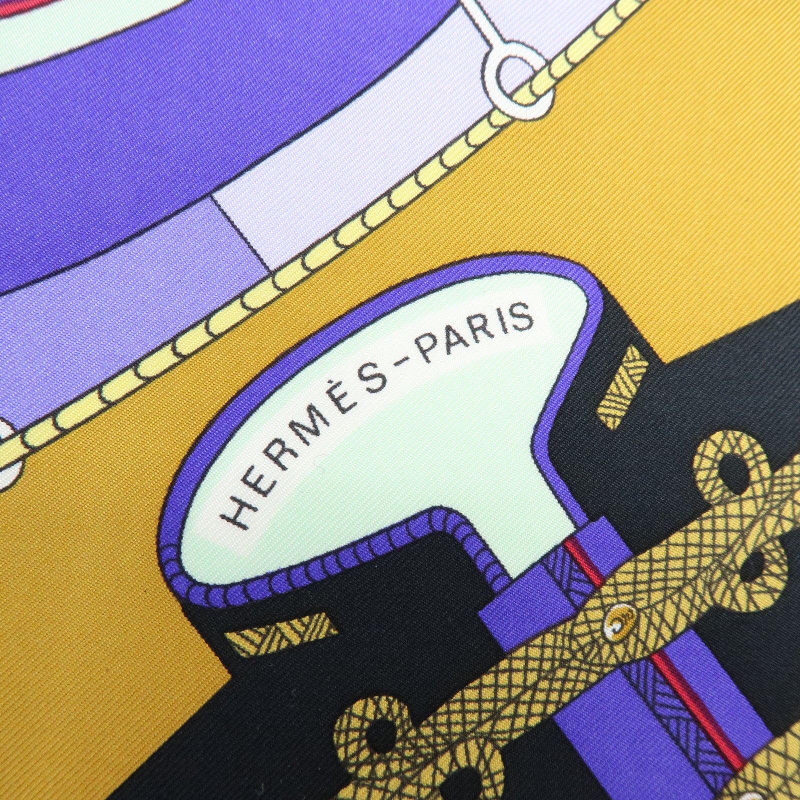 HERMES Carre 90 Silk 100% Scarf Circus Purple Black
