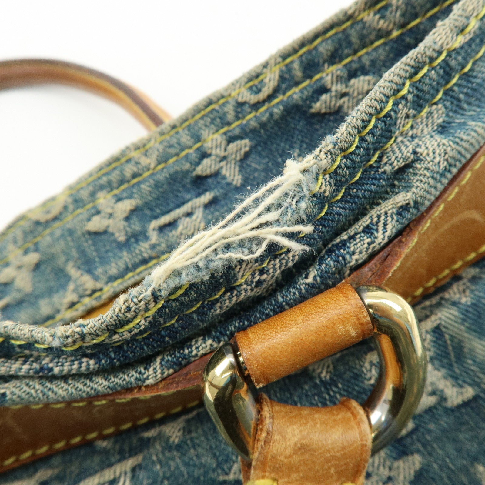 Louis Vuitton Monogram Denim Flat Shopper Tote Bag Blue M95018