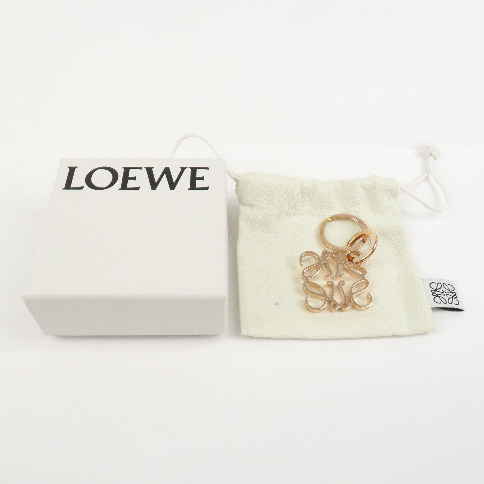 LOEW Anagram Metal Bag Charm Key Chain Gold