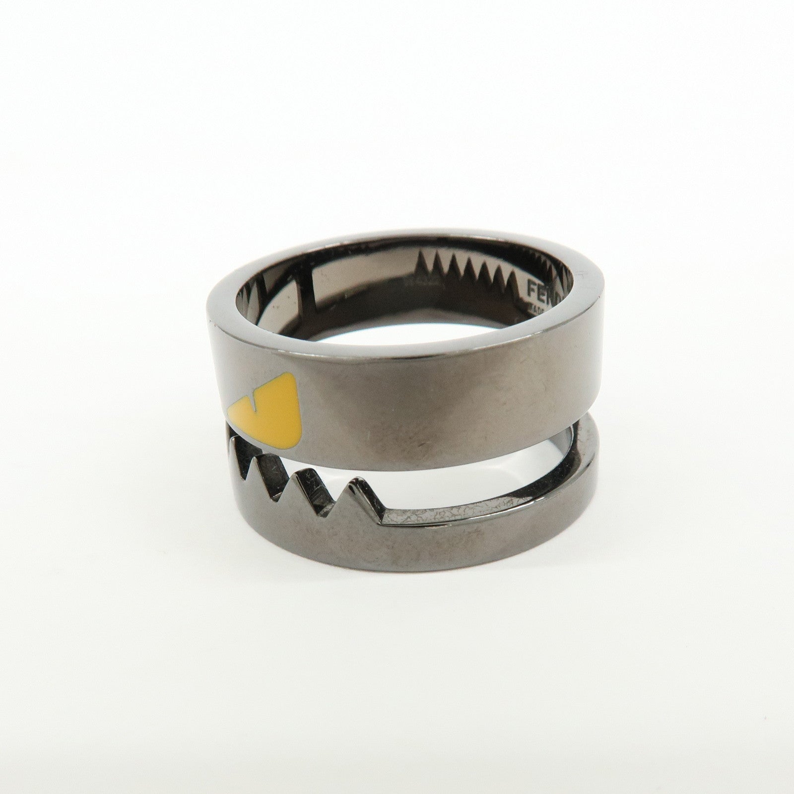 FENDI Monster Metal Ring Black Silver US11.5 EU66 HK26 Size L