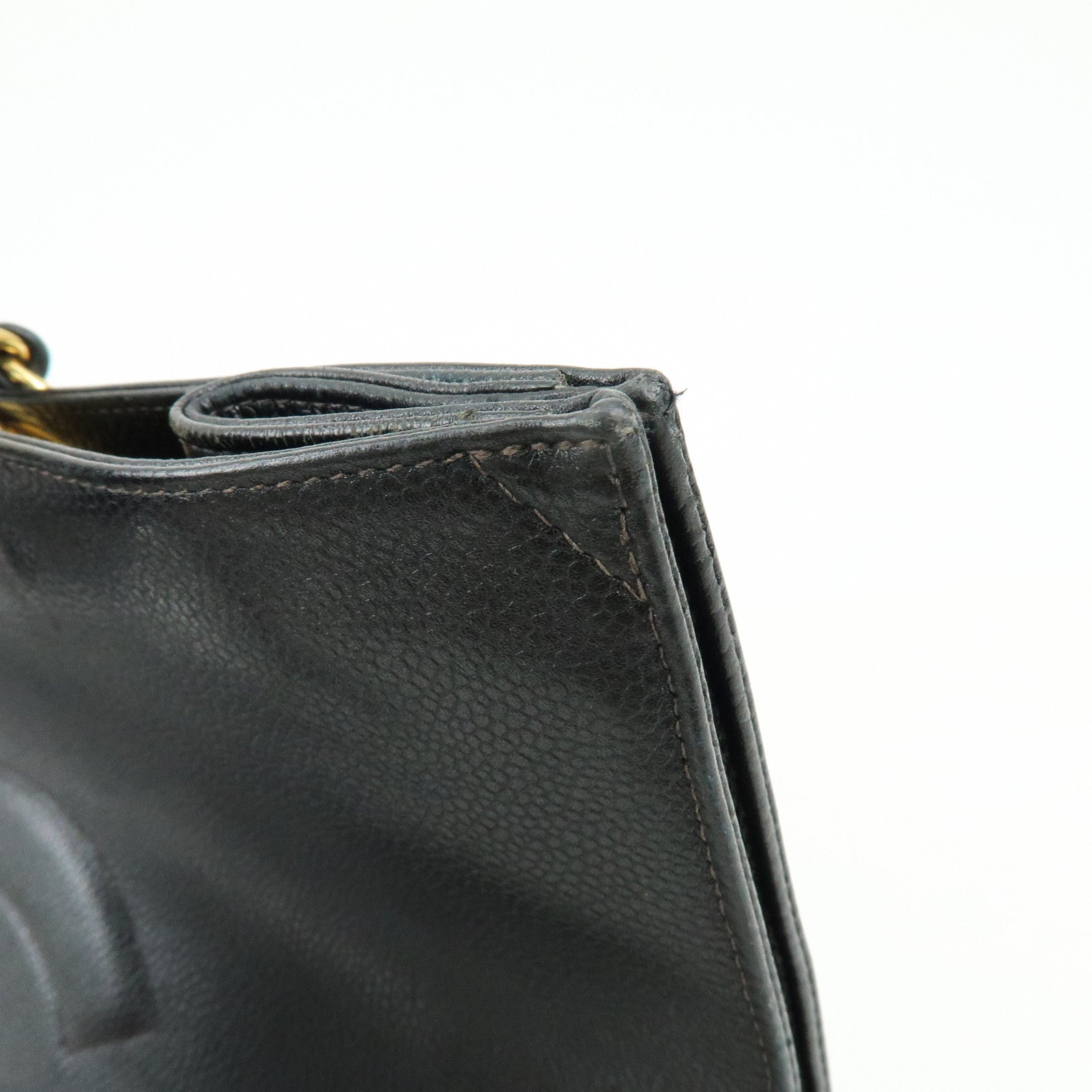 CHANEL COCO Mark Caviarskin Tote Bag Chain Shoulder Bag Black