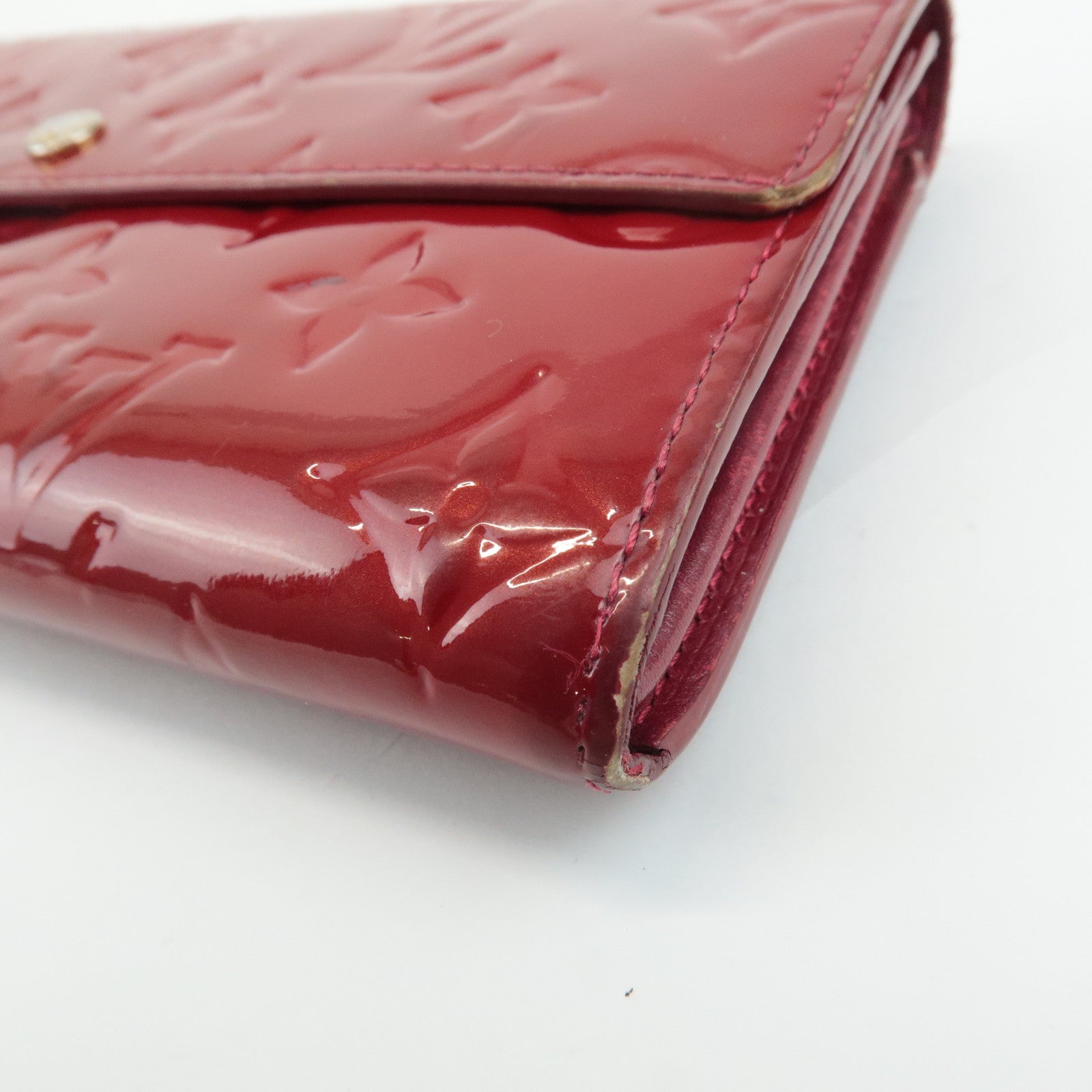 Louis Vuitton Monogram Vernis Leather Wallet Pomme d'Amour M93530 Used