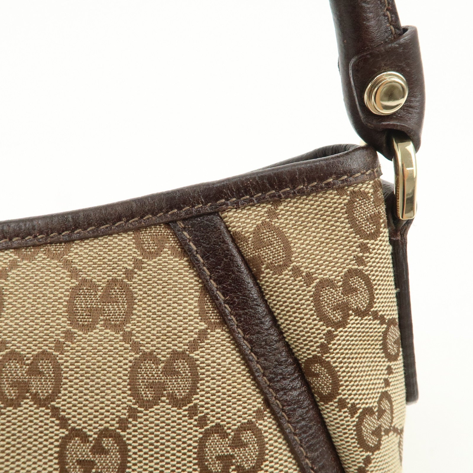 GUCCI Abbey GG Canvas Leather Shoulder Bag Hand Bag Beige 130939