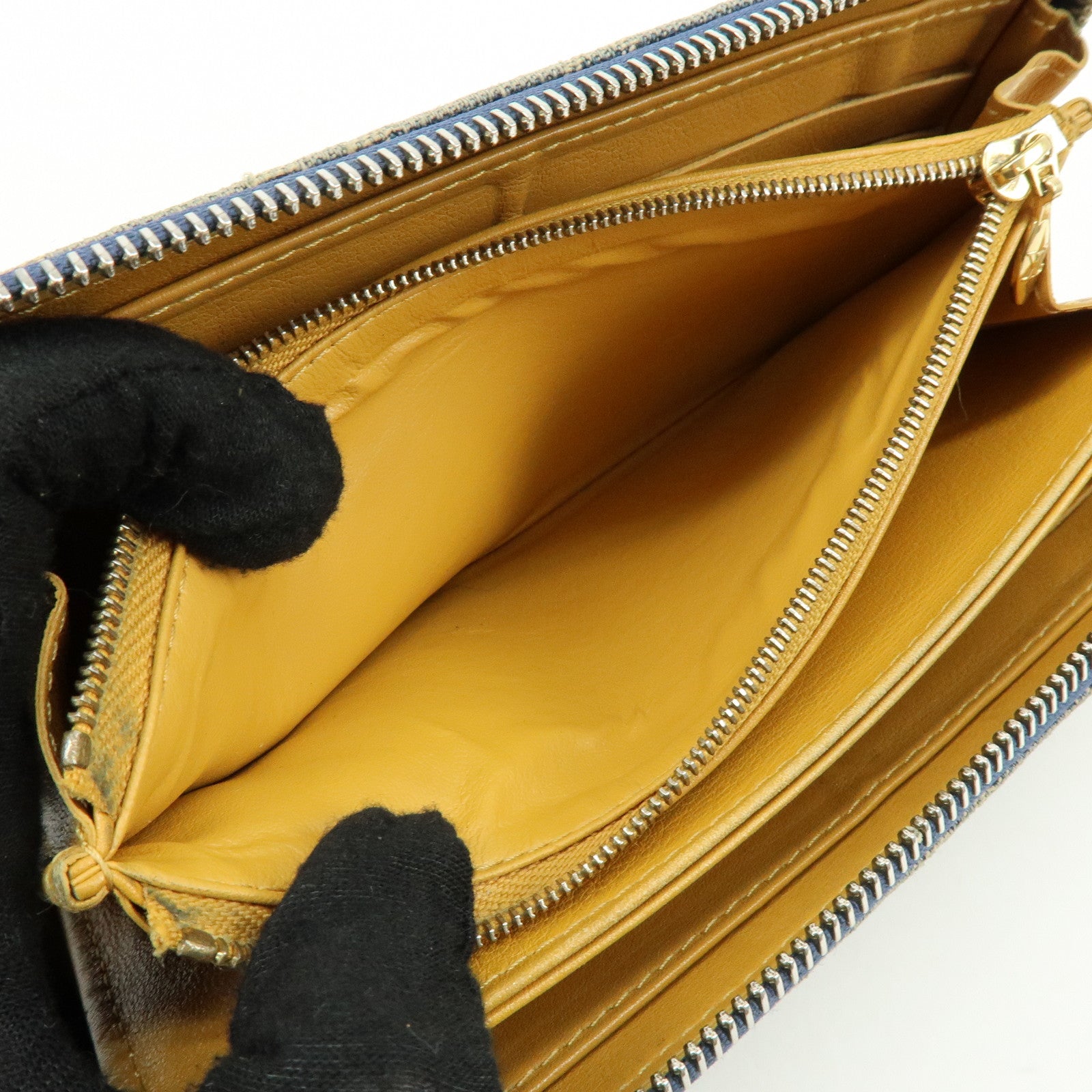 Louis Vuitton Monogram Denim Zippy Wallet Long Wallet Blue M95341