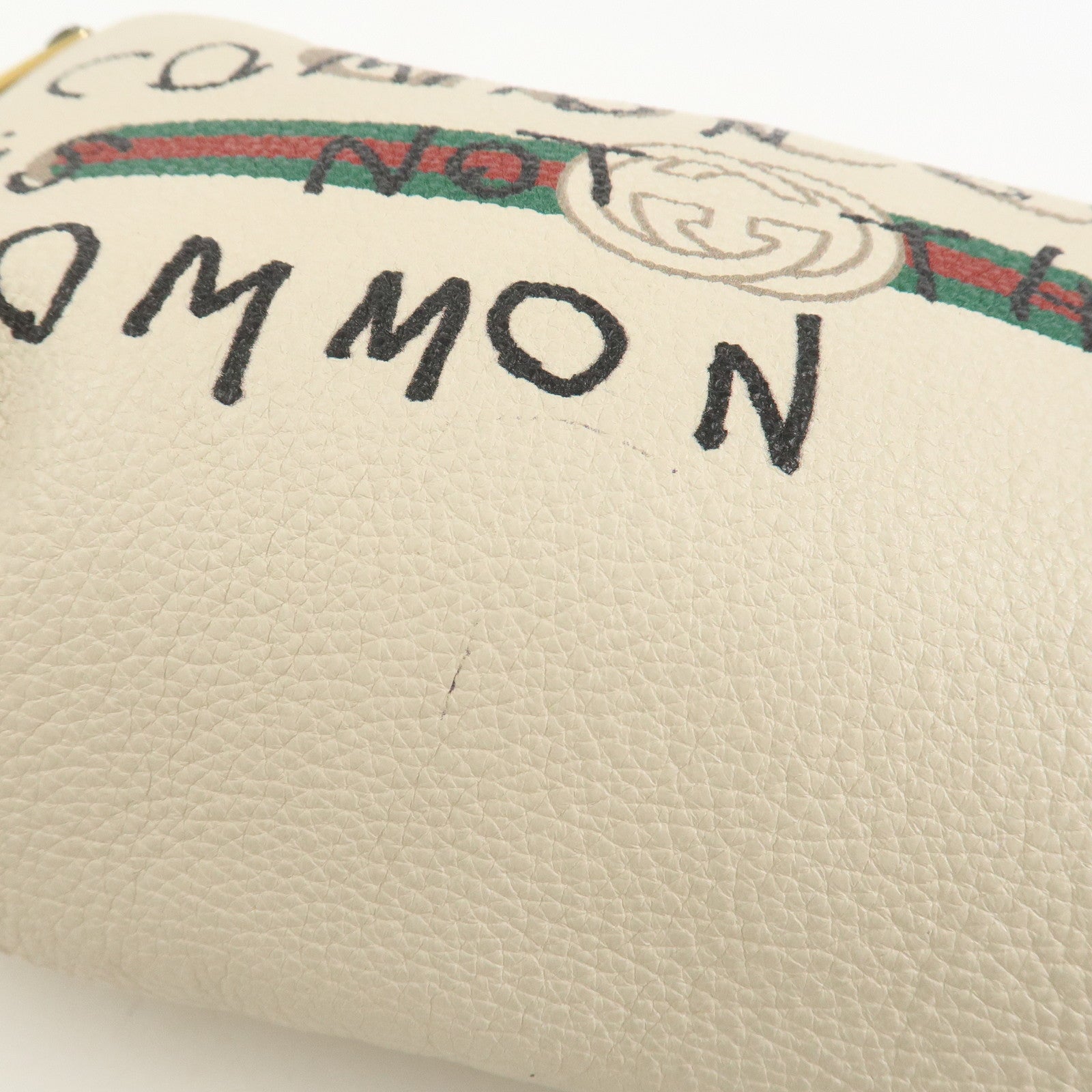 GUCCI Sherry Leather Canvas Waist Bag Ivory 493869