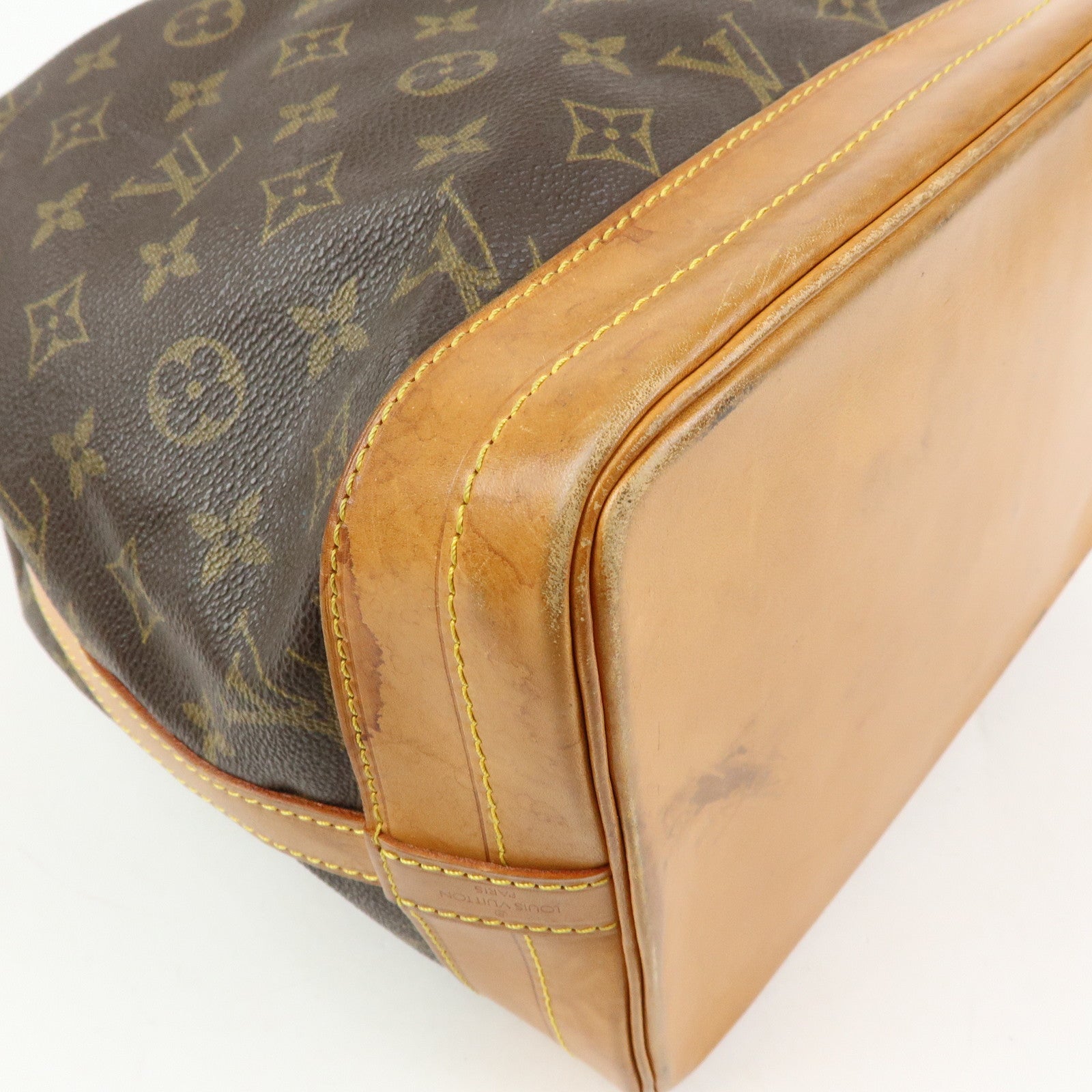 Louis Vuitton Monogram Noe Canvas Leather Shoulder Bag Brown M42224