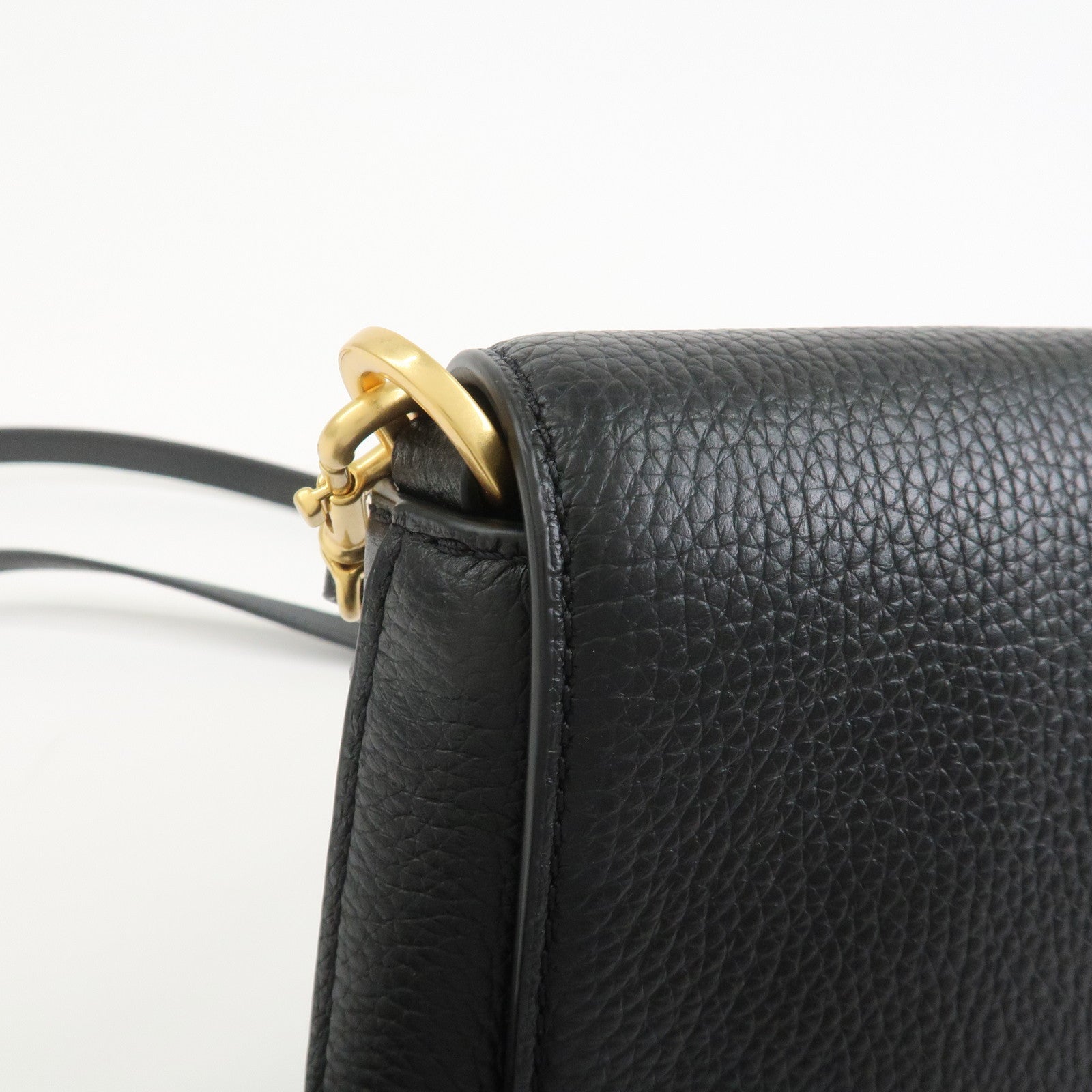 TORY BURCH Logo Leather Shoulder Bag Black