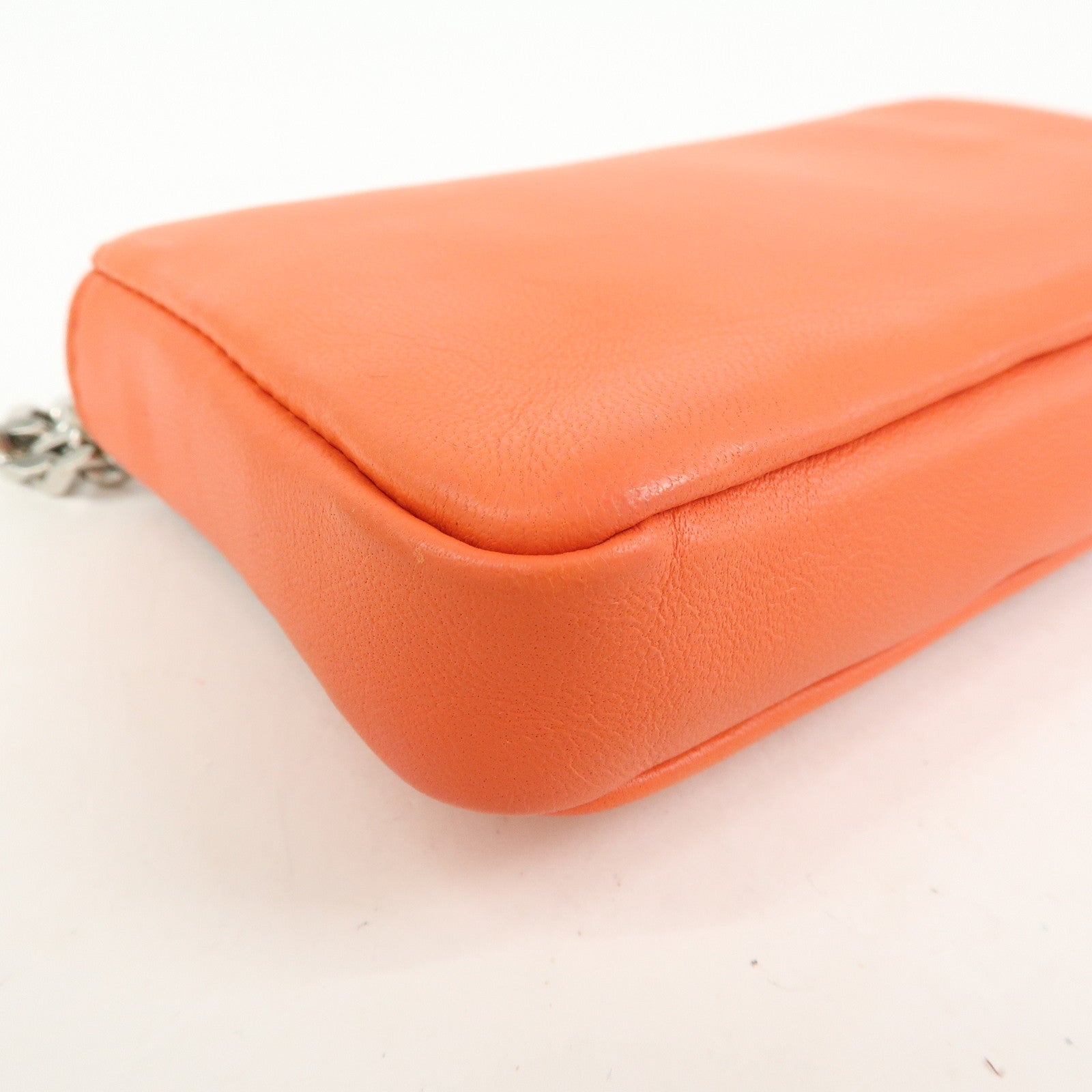 FENDI Micro Baguette 2Way Shoulder Bag Crossbody Bag Orange 8M0354
