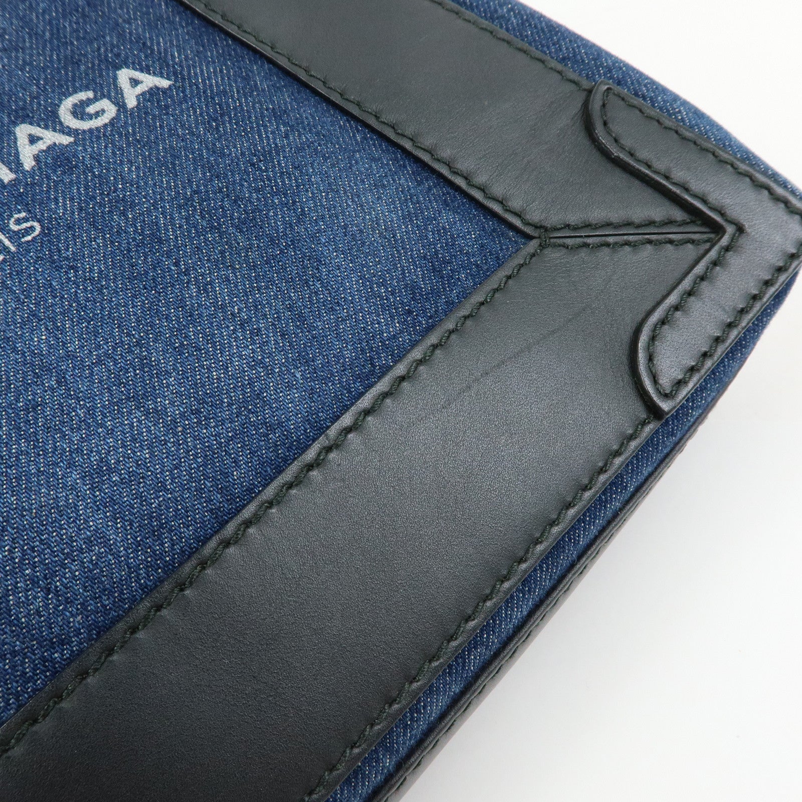 BALENCIAGA Baby Cabas Denim 2Way Bag Hand Shoulder Bag Blue Black