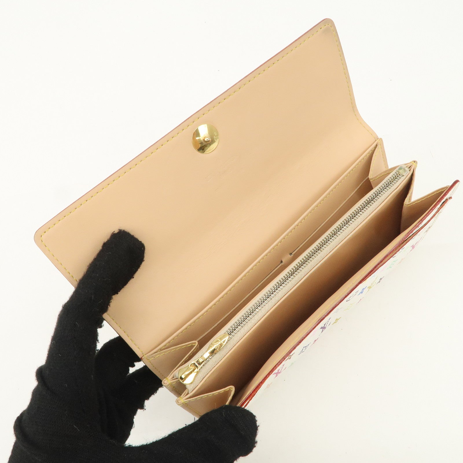 Louis Vuitton Monogram Multicolor Pochette Portte Monnaie Credi Long Wallet M60004 Used