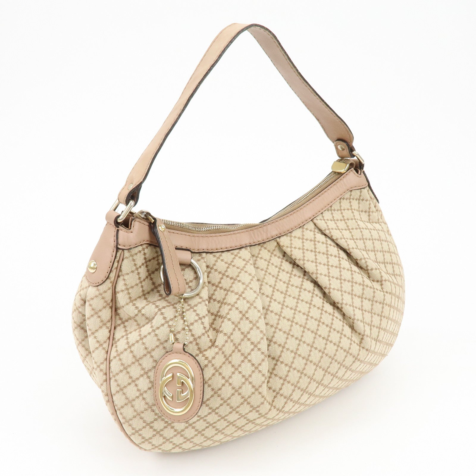 GUCCI Sukey Interlocking G Diamante Canvas Shoulder Bag 232955