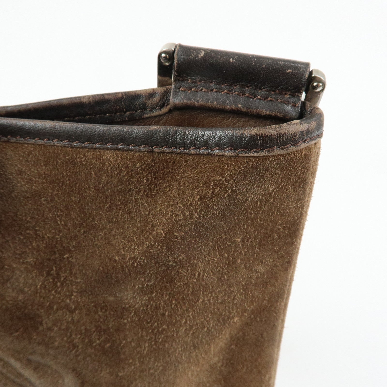 LOEWE Anagram Suede Leather Shoulder Bag Crossbody Bag Brown