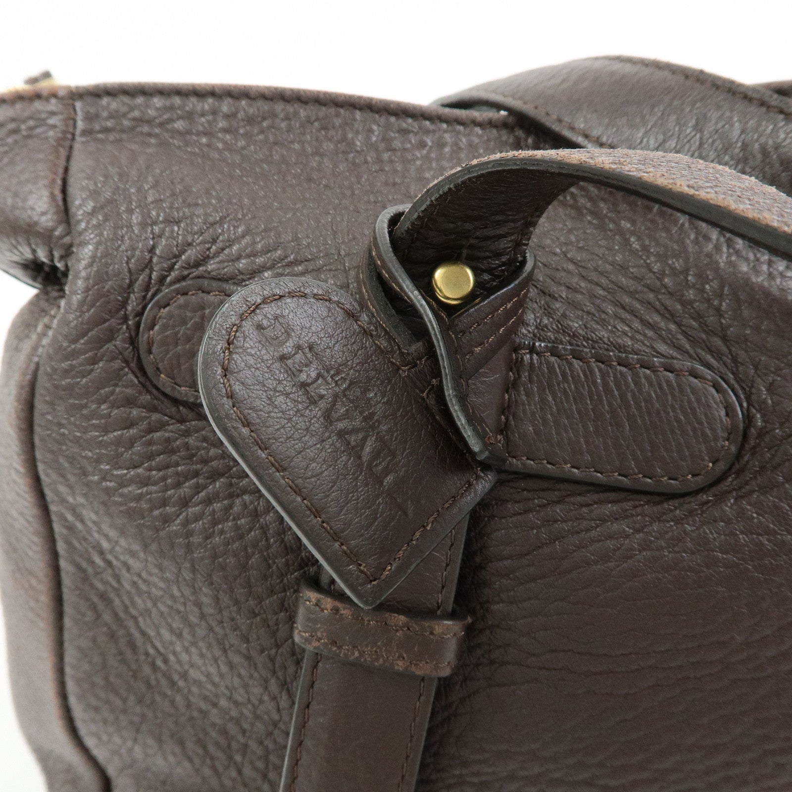 DELVAUX Leather 2Way Bag Hand Bag Shoulder Bag Brown