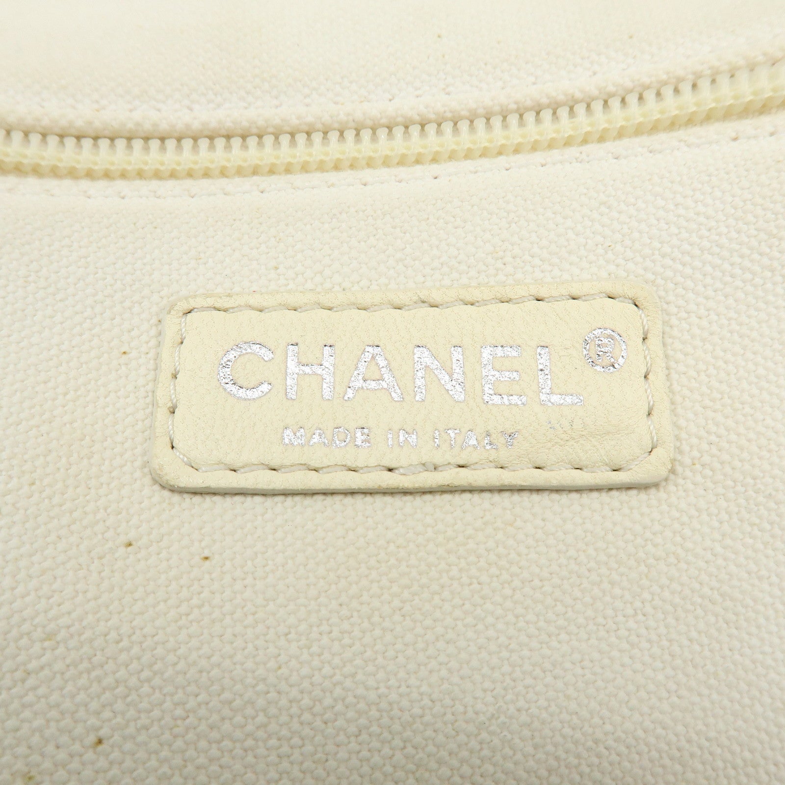 CHANEL Cruise Line Miami Canvas Tote Bag Shoulder Bag White A46069