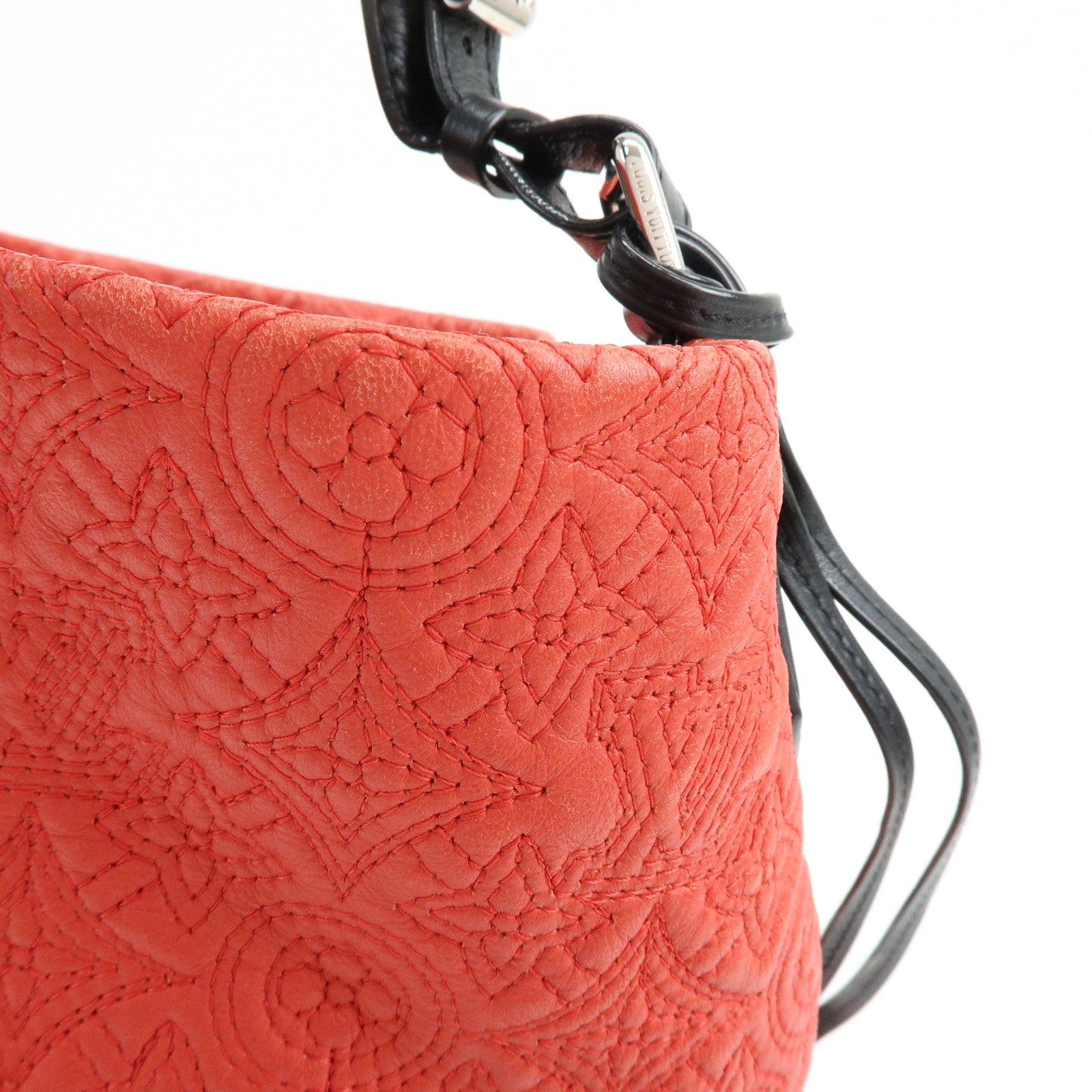 Louis Vuitton Monogram Antheia Leather Shoulder Bag Red Black