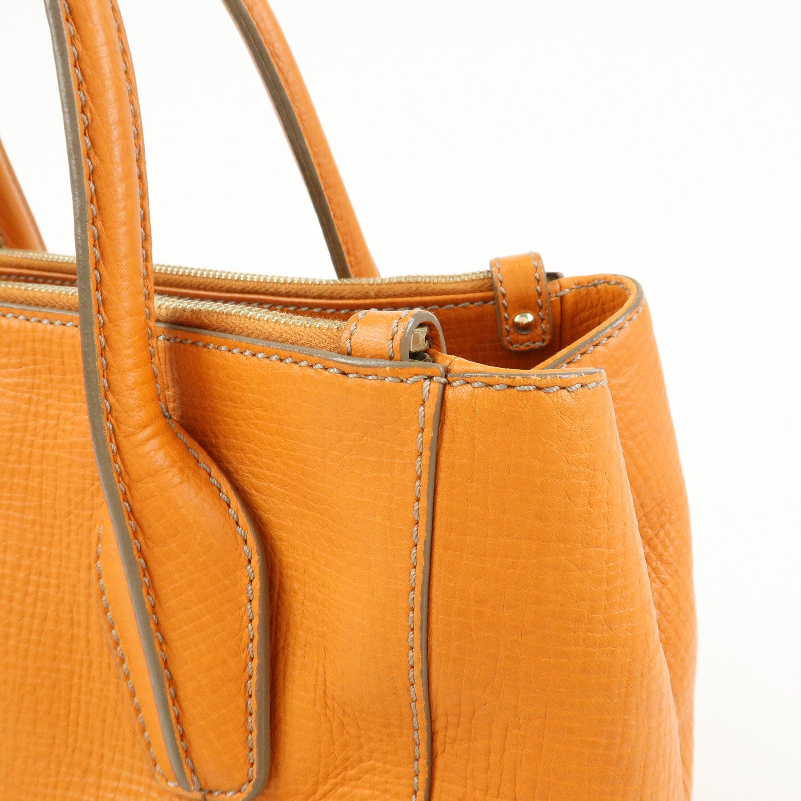 TOD'S D Styling Leather 2Way Bag Hand Bag Shoulder Bag Orange