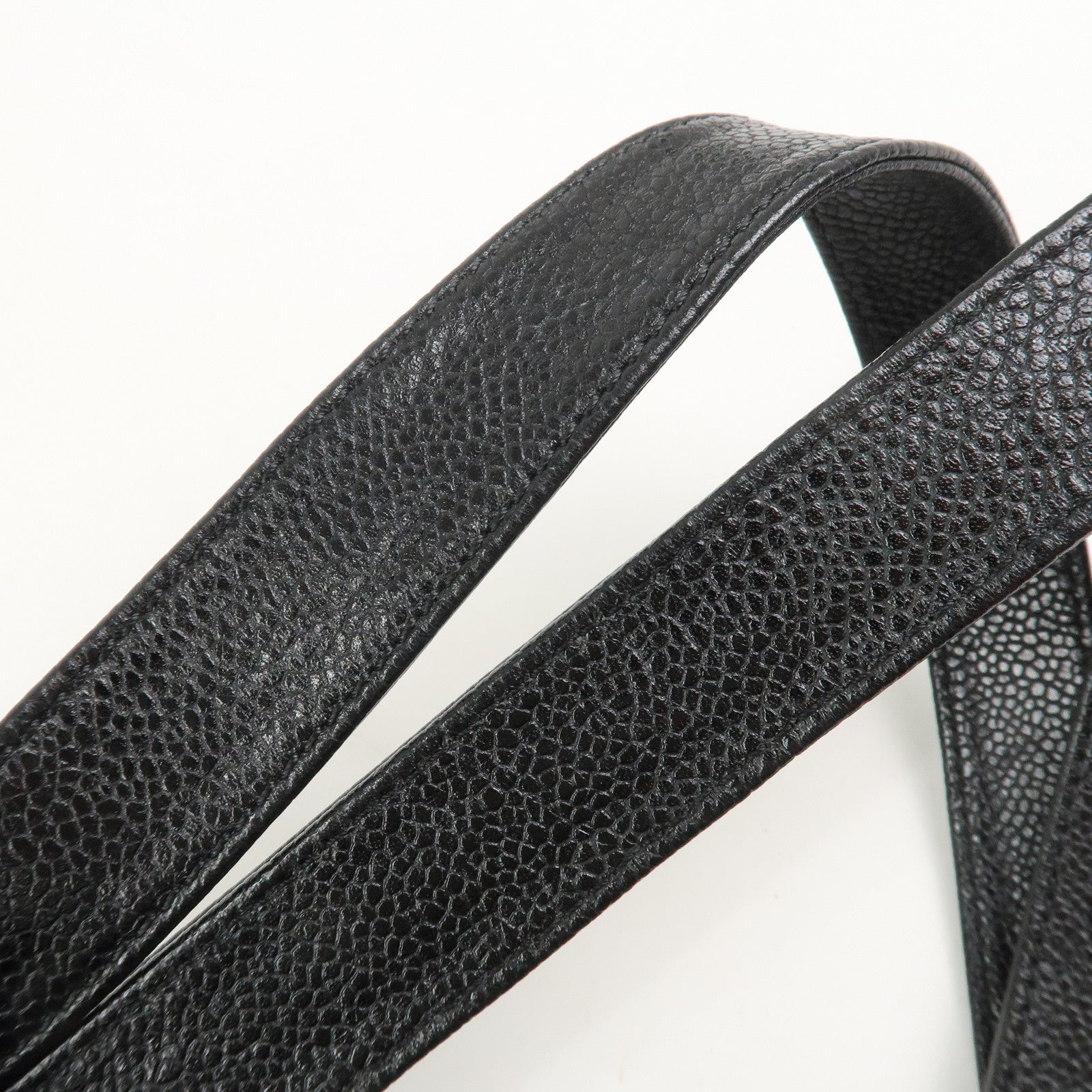 CHANEL COCO Mark Caviarskin Chain Shoulder Bag Black A10492