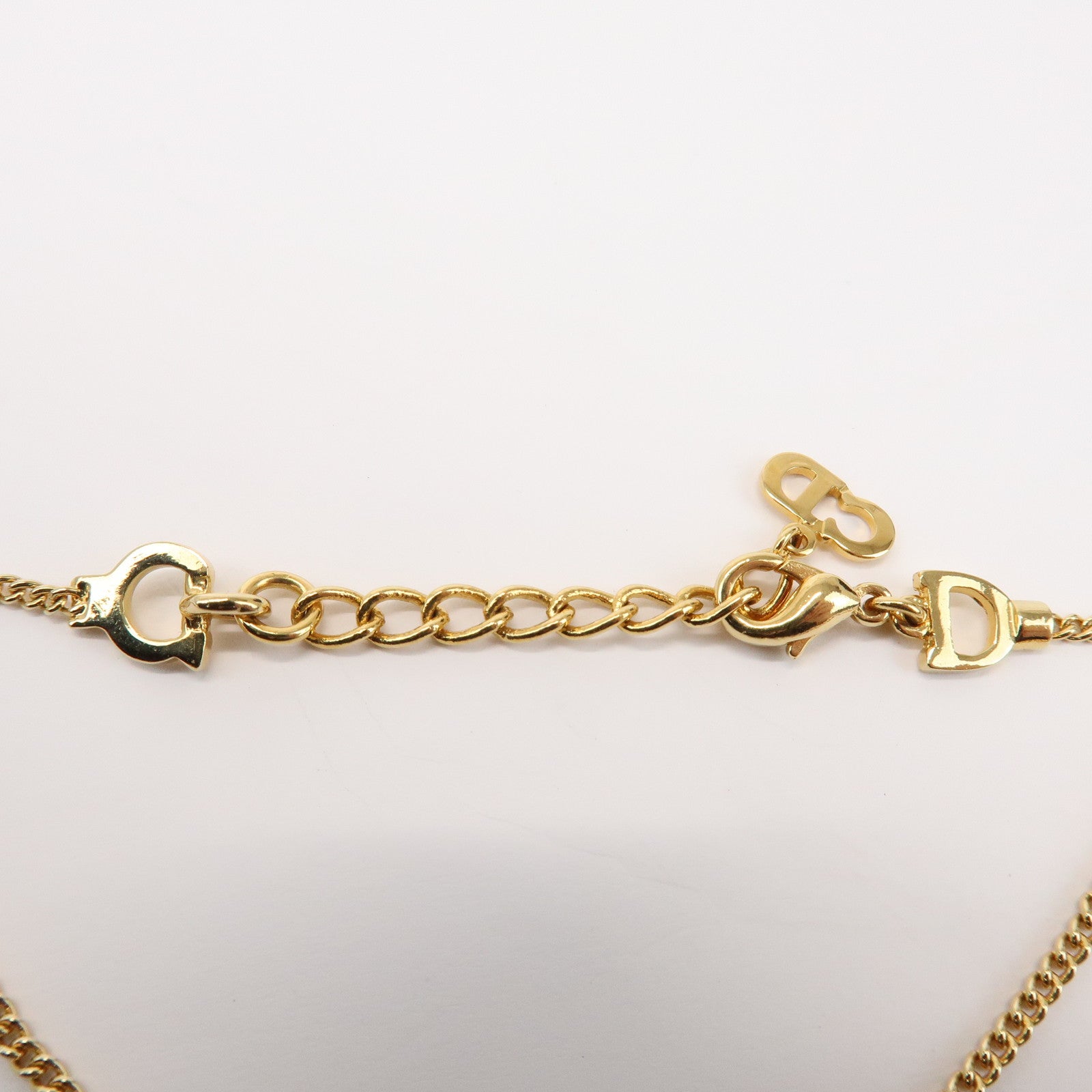 Christian Dior Logo D Motif Metal Bracelet Gold