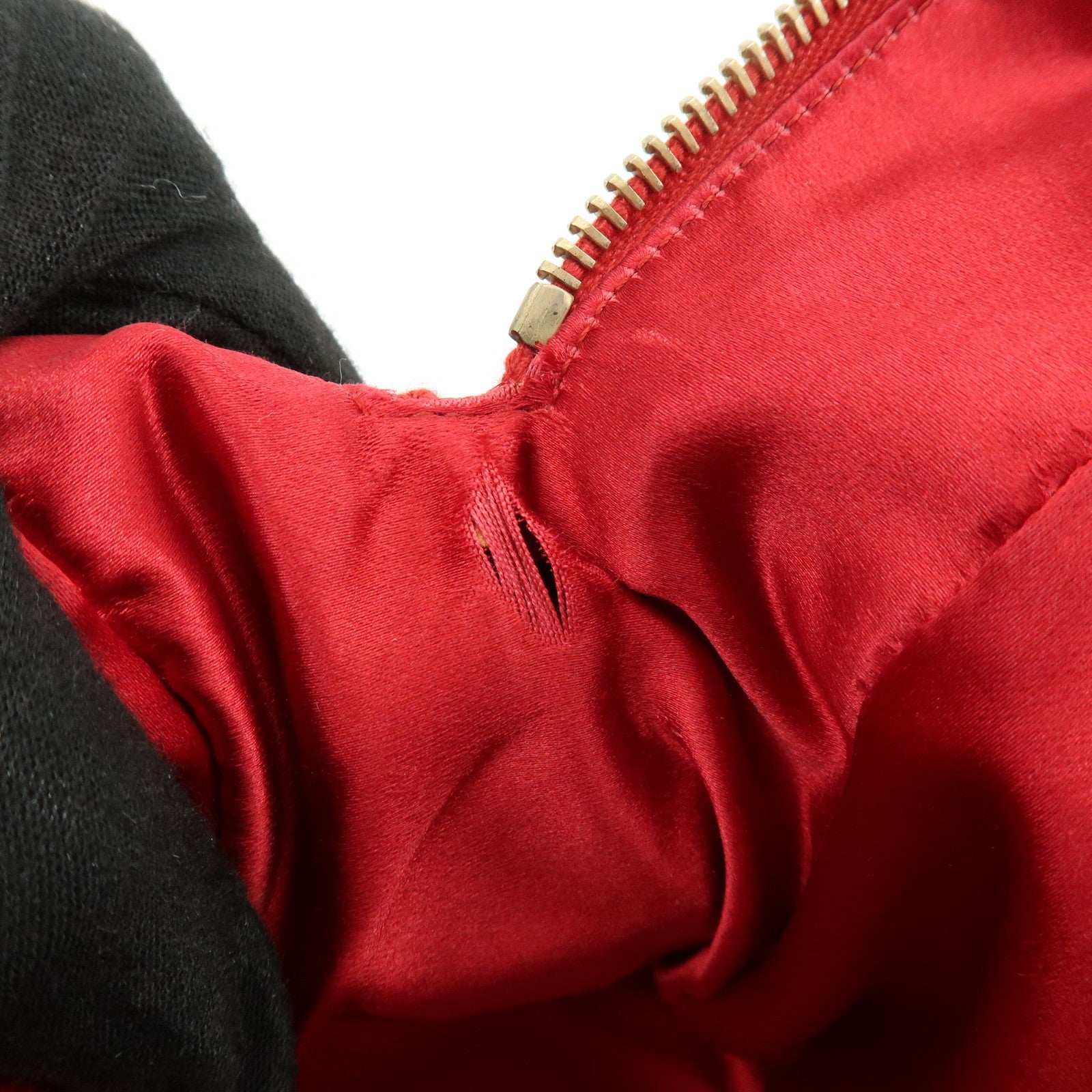 PRADA Triangle Logo Saffiano Leather Shoulder Bag Hand Bag Red