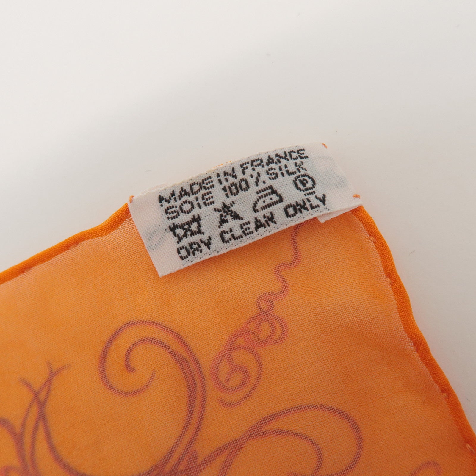 HERMES Carre 45 Silk 100% Scarf EFFLUVES Orange