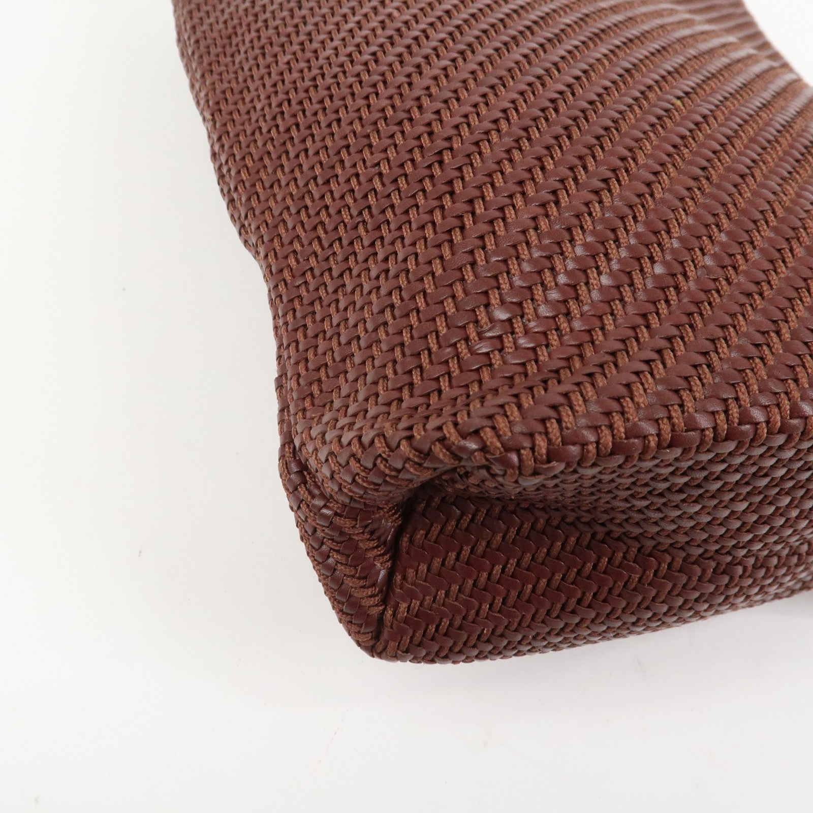 HERMES Amedaba PM Diago Leather Tote Bag Hand Bag Brown