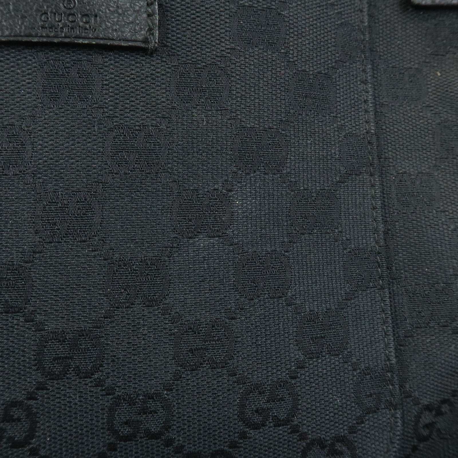 GUCCI GG Canvas Leather Shoulder Crossbody Bag Black 122793