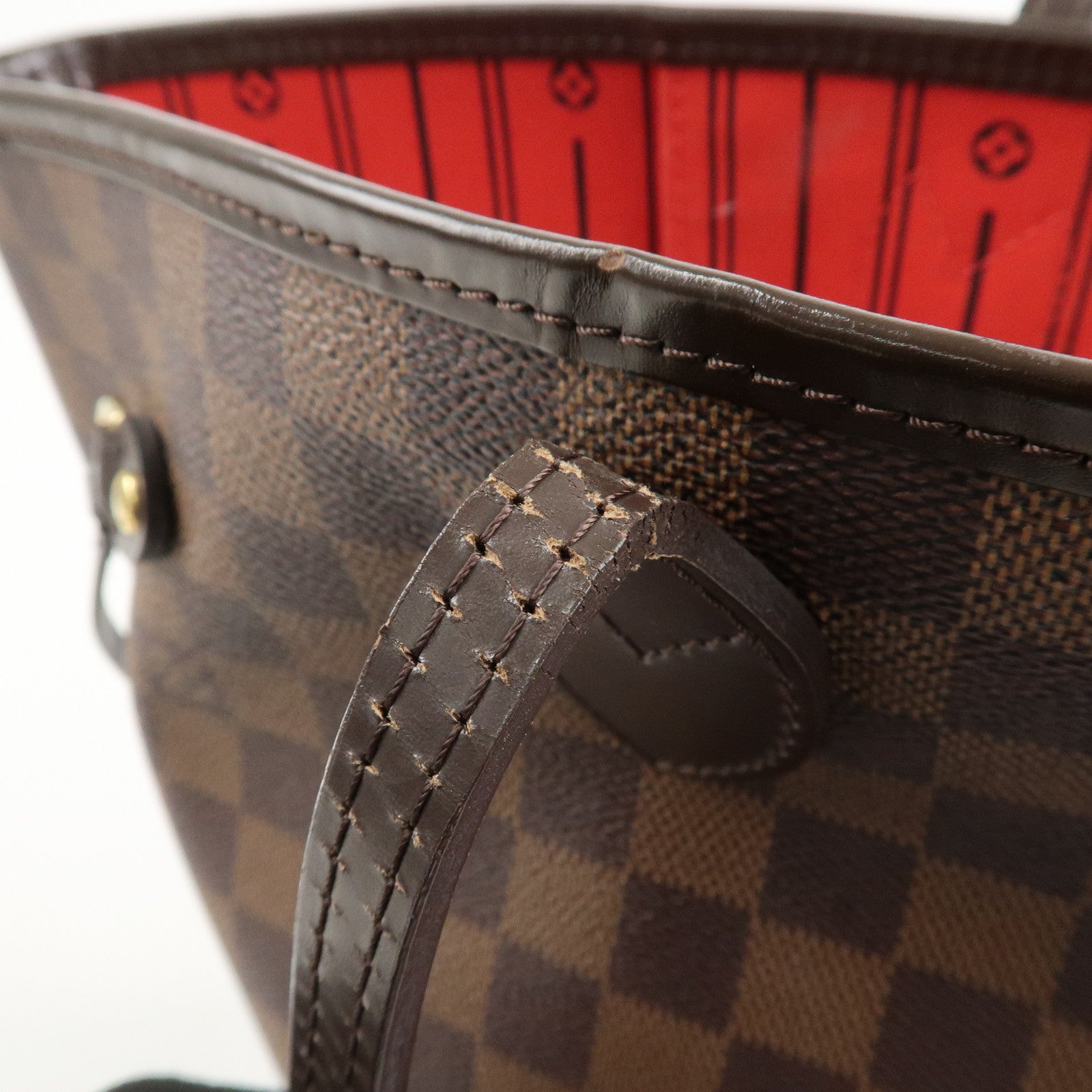 Louis Vuitton Damier Ebene Canvas Neverfull MM Tote Bag N51105 Used