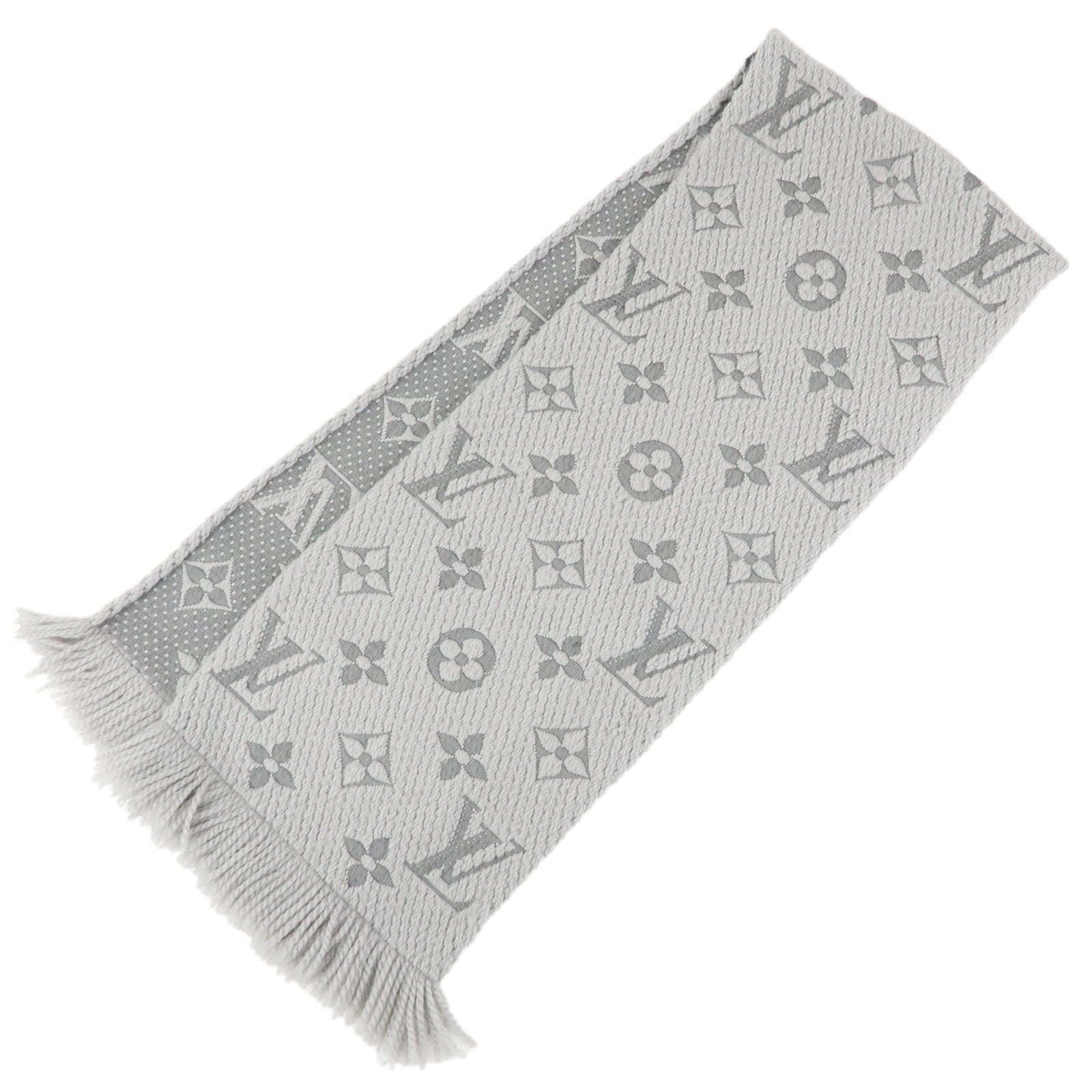 Louis Vuitton Monogram Escharp Logomania Scarf Gris Perle M74742